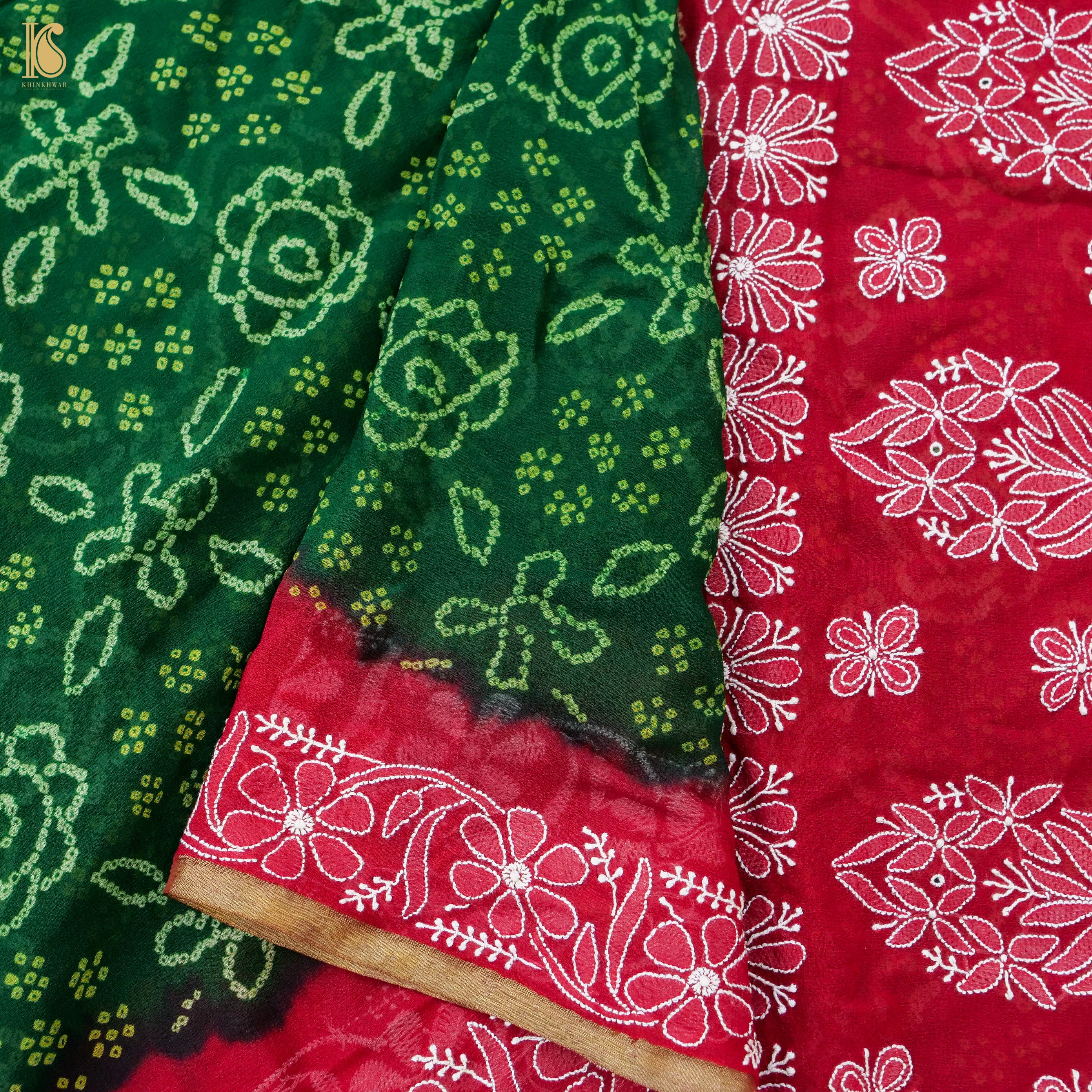Chikankari Bandhani Georgette Saree