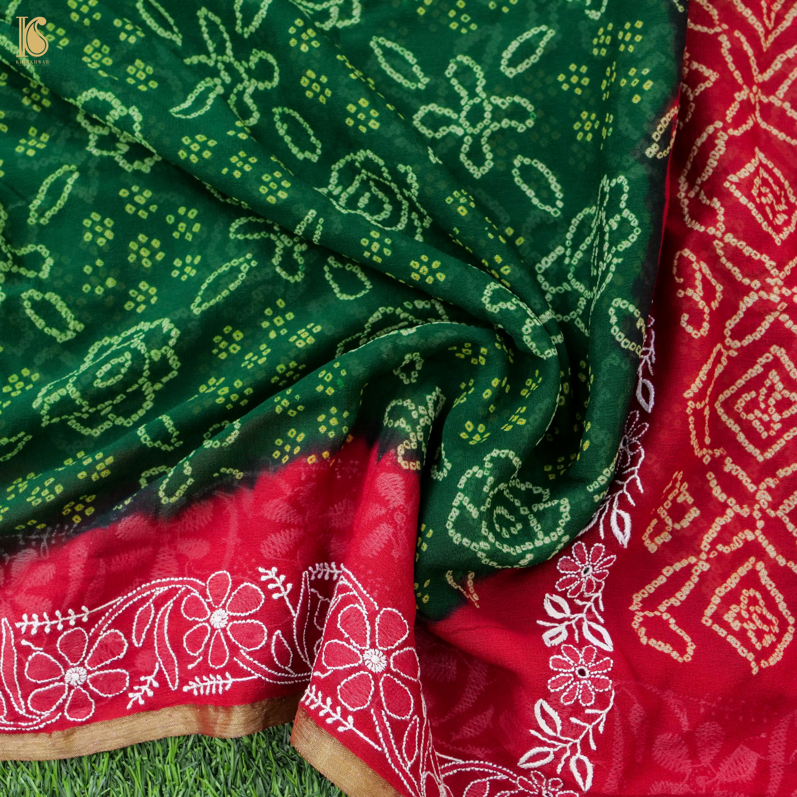 Chikankari Bandhani Georgette Saree