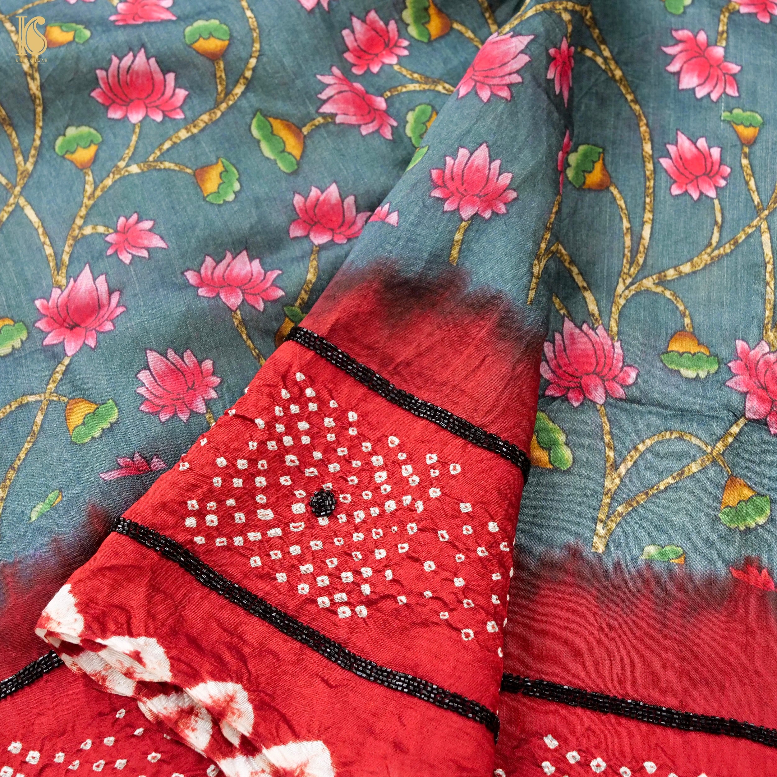 Moonga Tussar Silk Print Saree