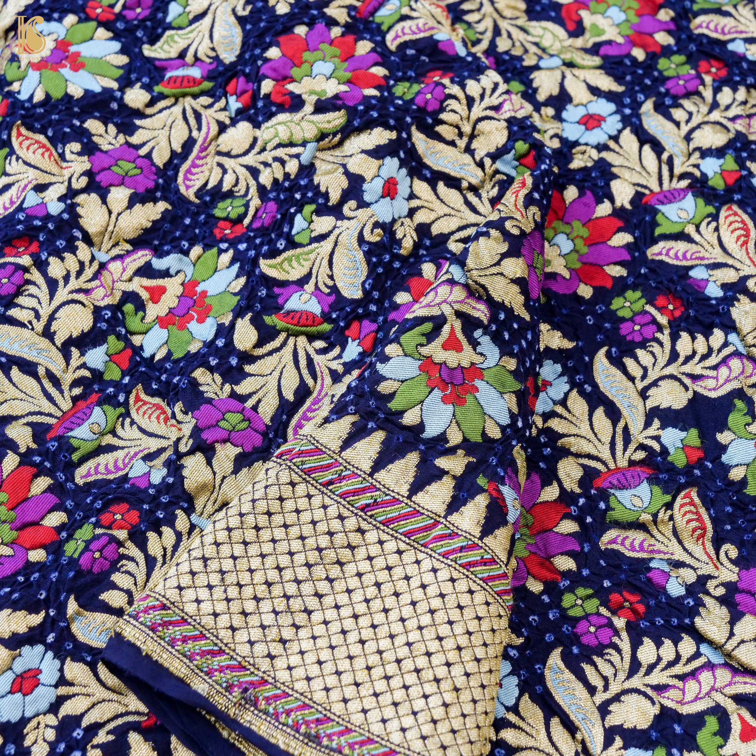 Handloom Banarasi Georgette Bandhani Saree
