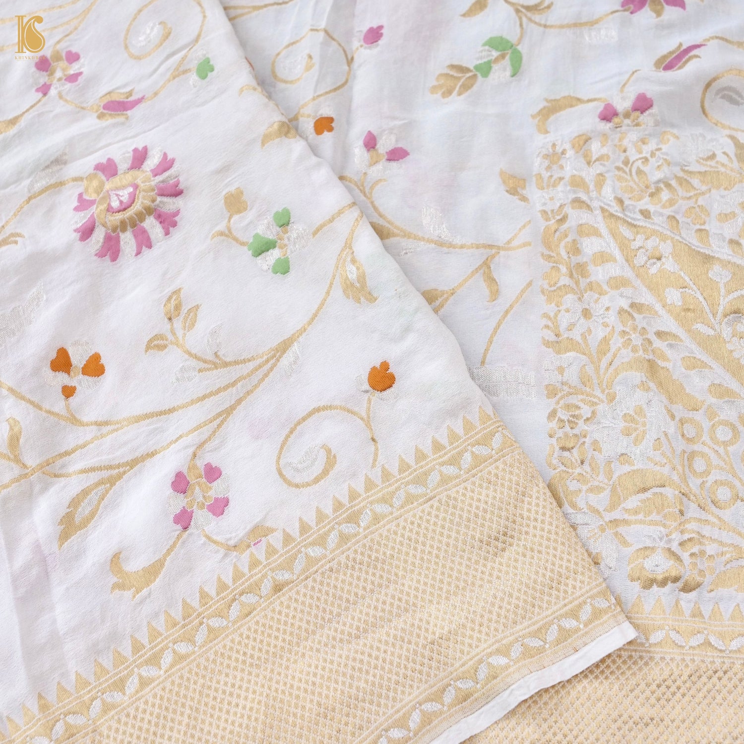 Dyeable Pure Georgette Banarasi Meenakari Saree