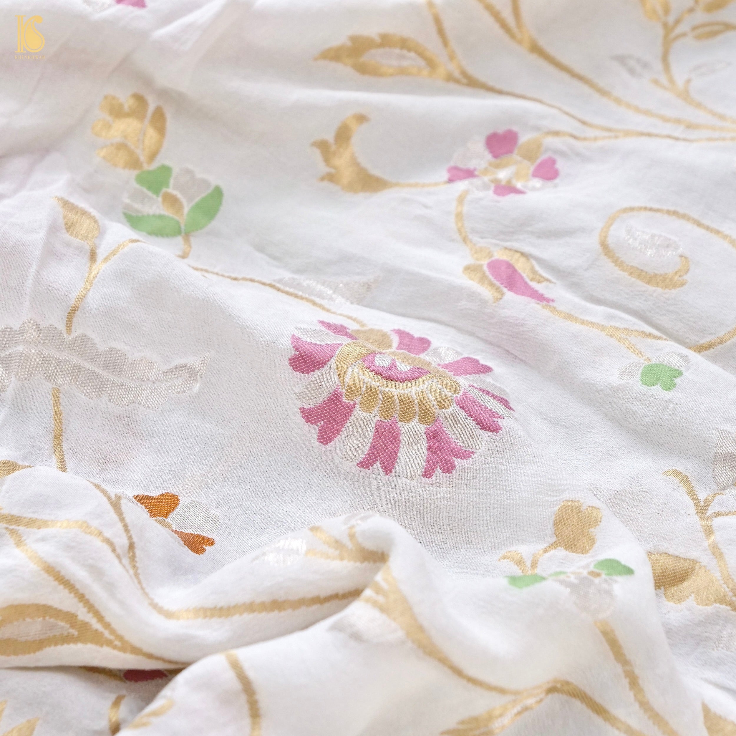 Dyeable Pure Georgette Banarasi Meenakari Saree