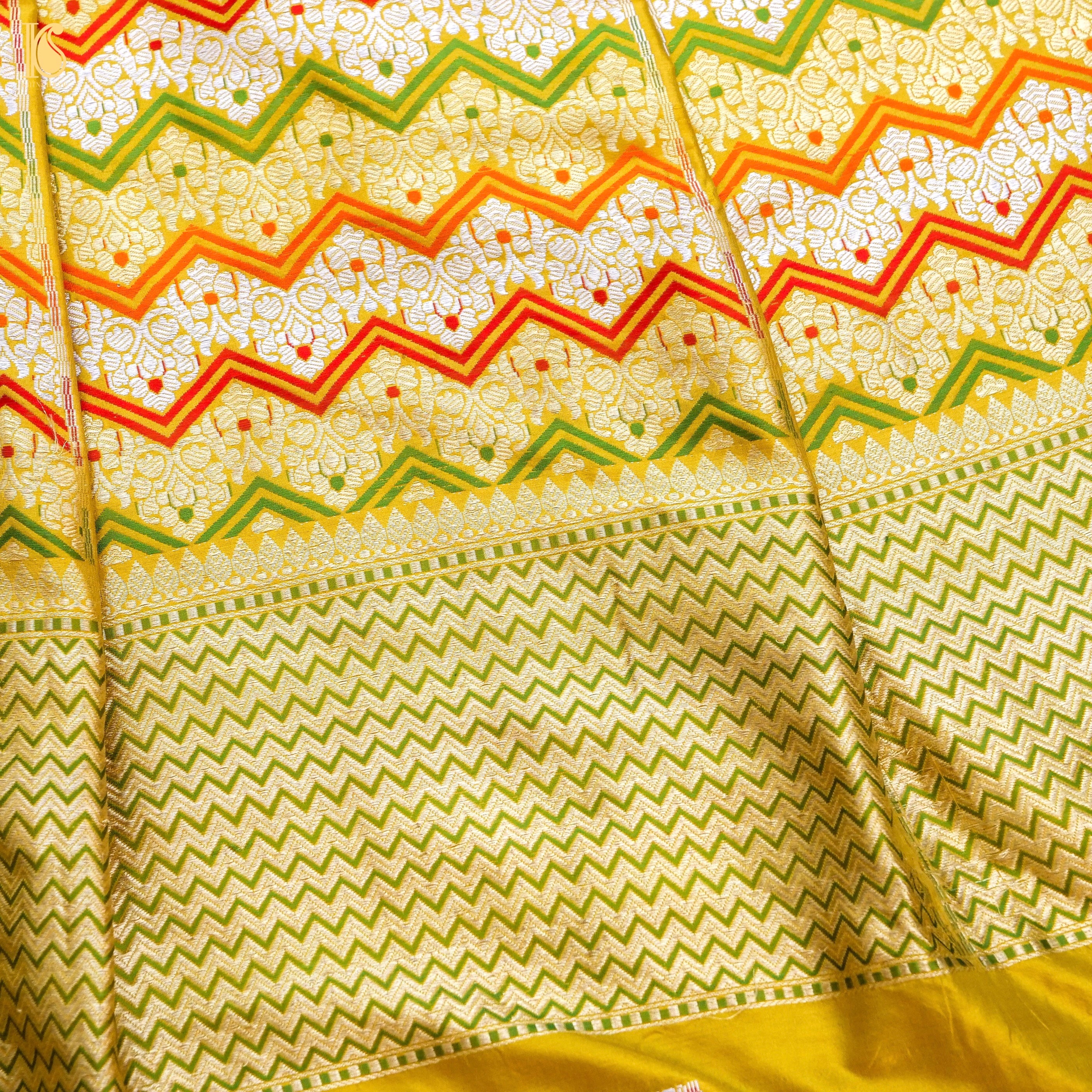 Handloom Banarasi Katan Silk Kalidar Rangtaal Lehenga