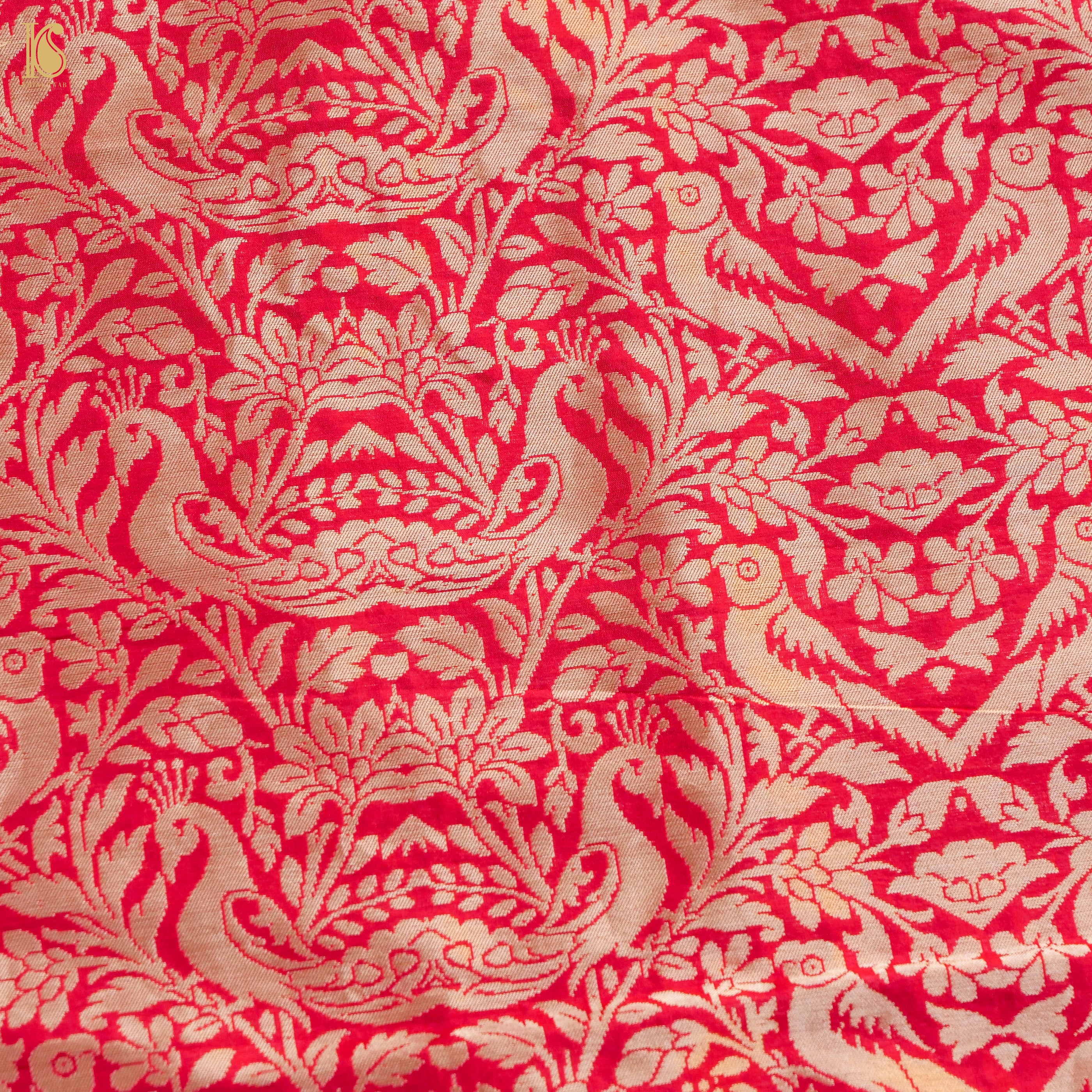 Handloom Banarasi Katan Silk Kalidar Peacock Lehenga