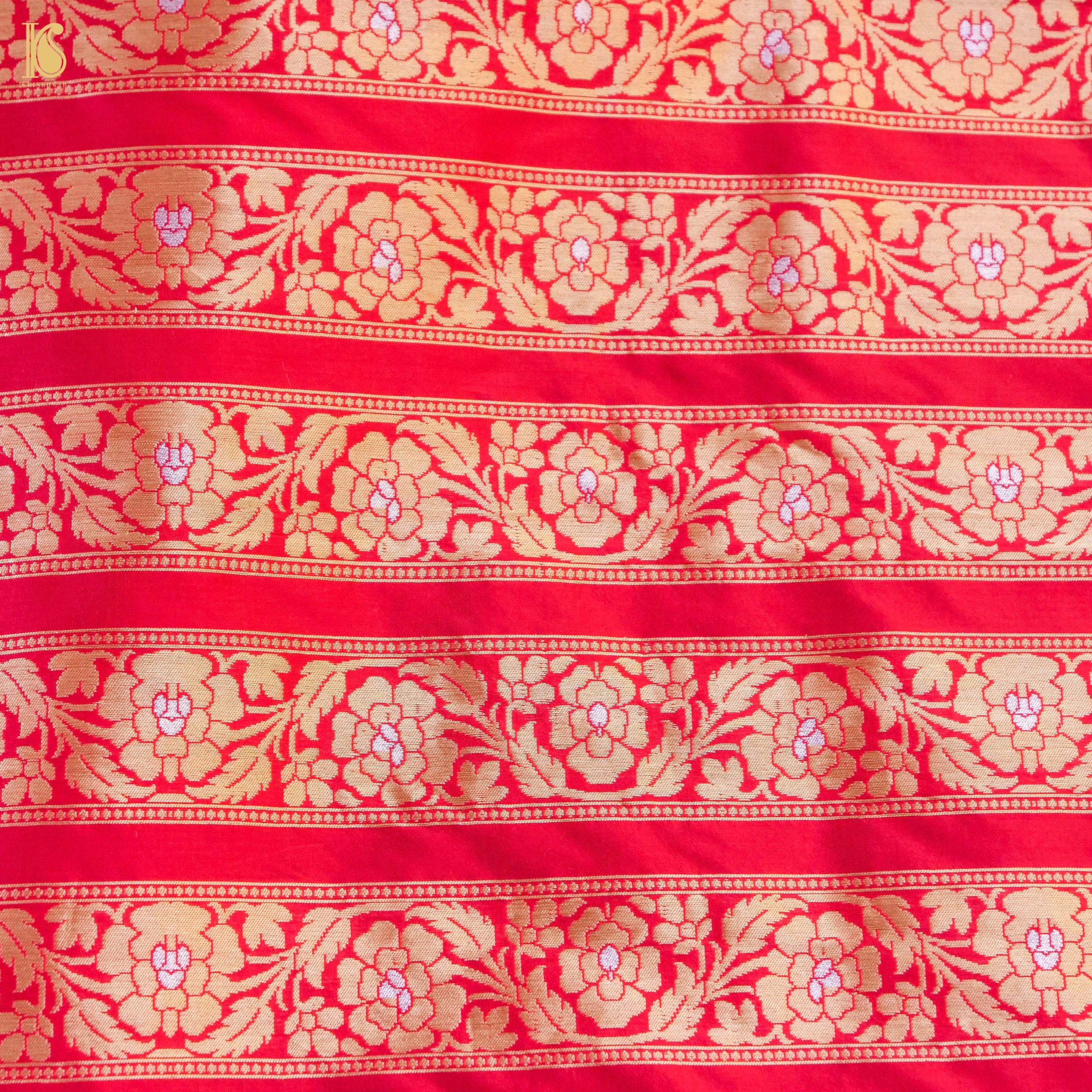 Handloom Banarasi Katan Silk Kalidar Peacock Lehenga