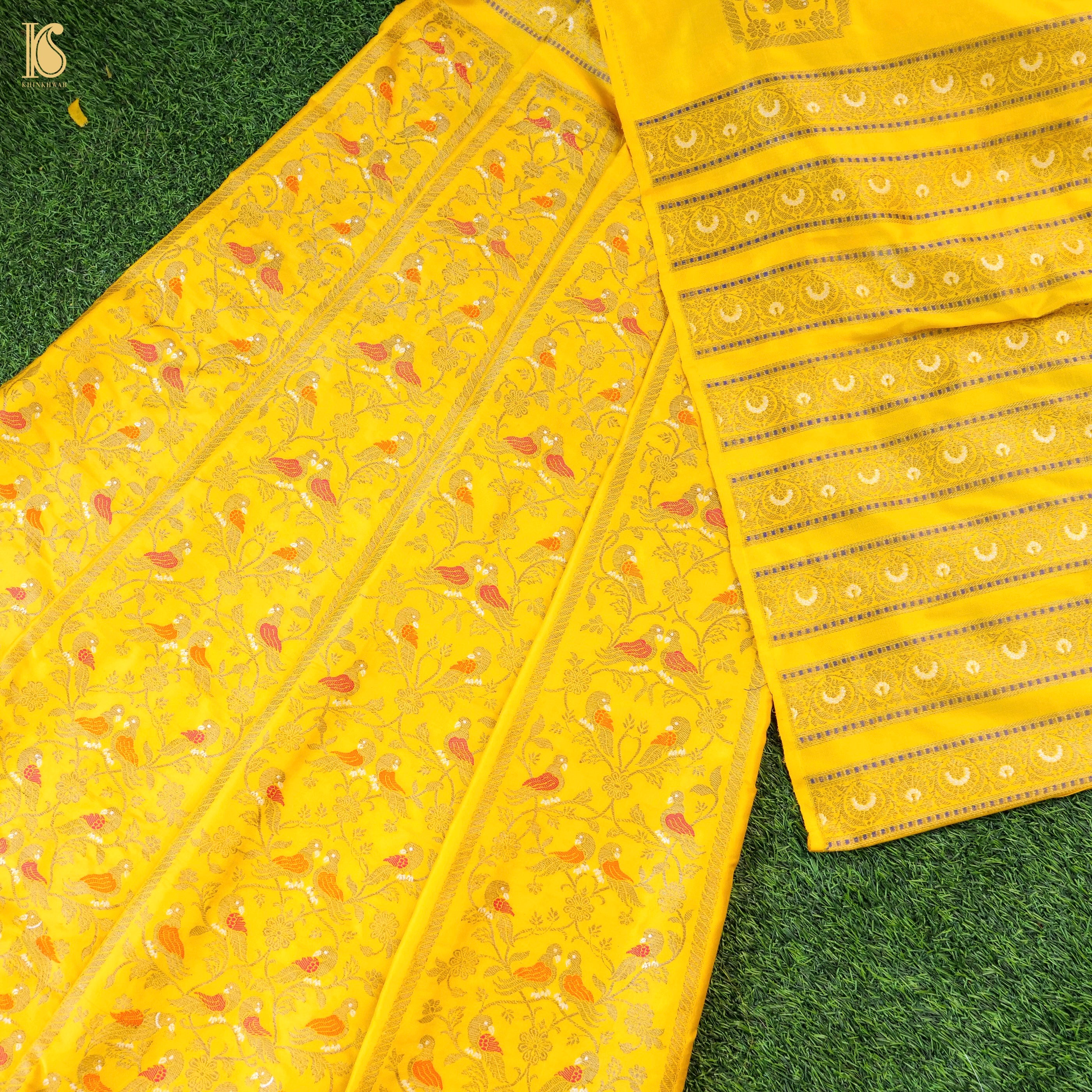 Handloom Banarasi Katan Silk Kalidar Kilikila Lehenga