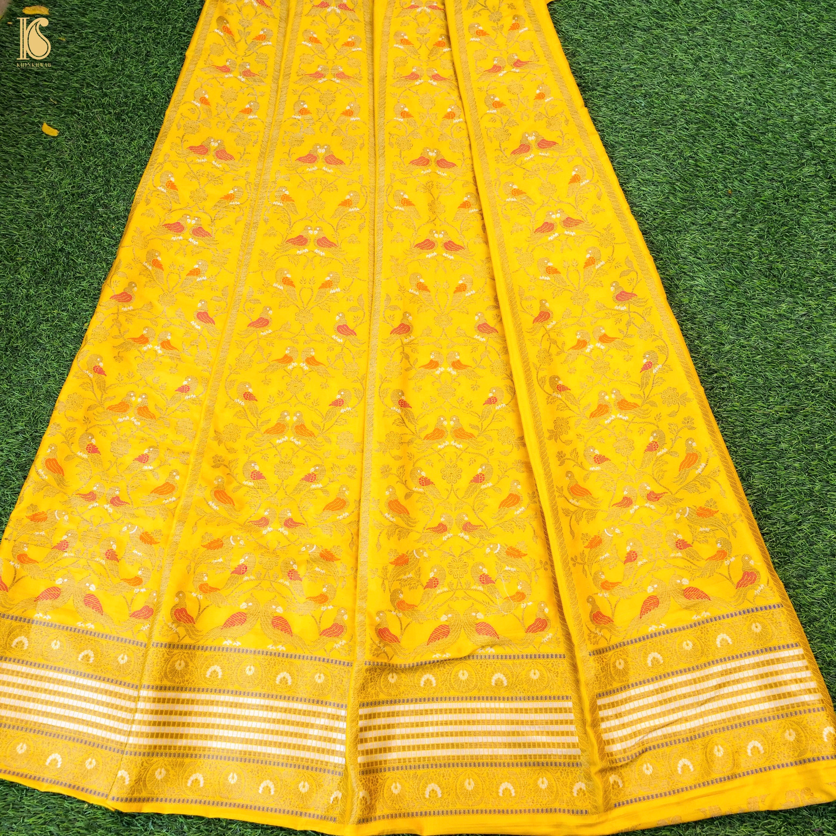 Handloom Banarasi Katan Silk Kalidar Kilikila Lehenga