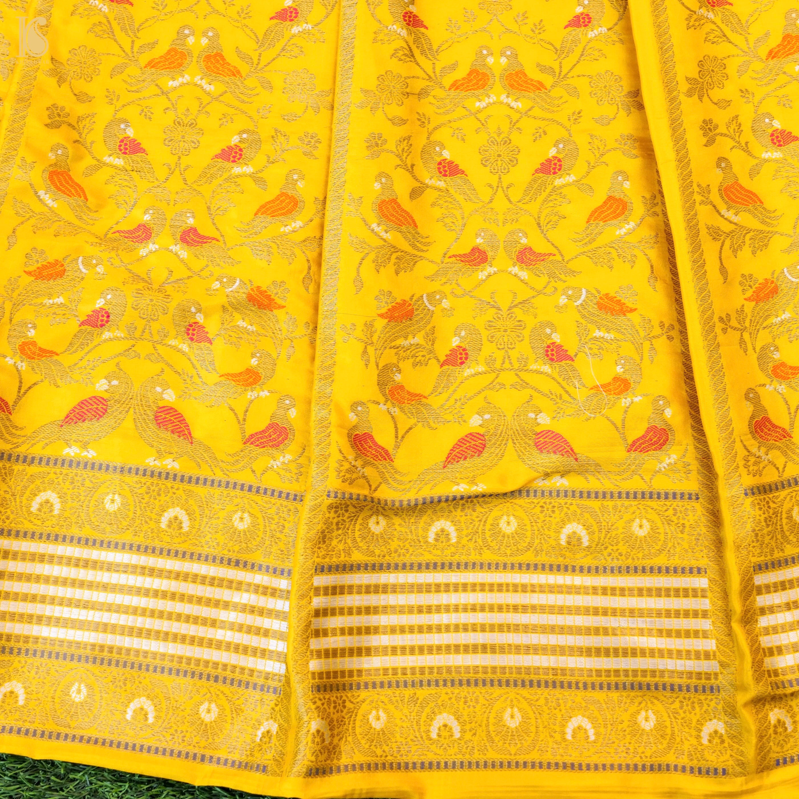 Handloom Banarasi Katan Silk Kalidar Kilikila Lehenga