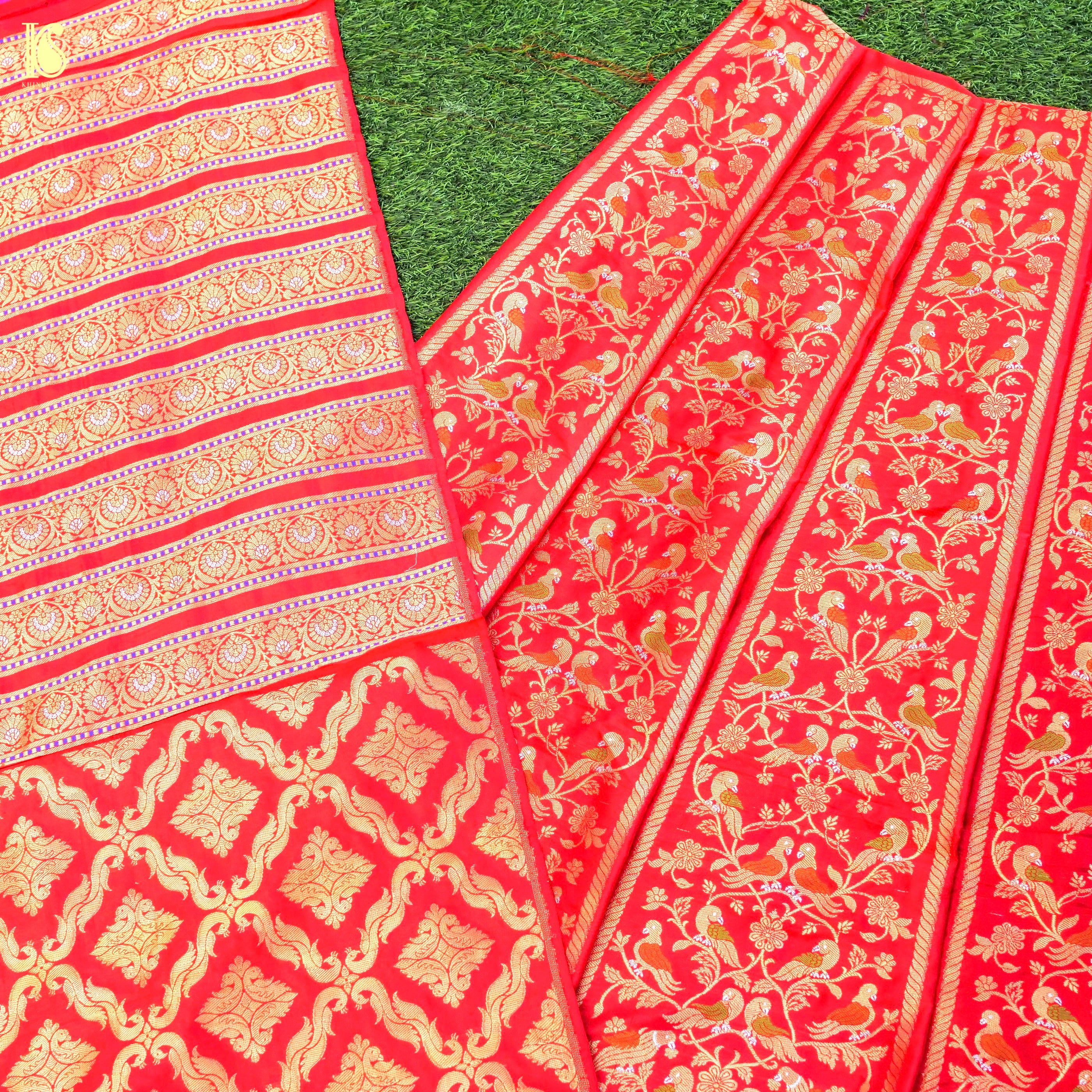 Handloom Banarasi Katan Silk Kalidar Kilikila Lehenga
