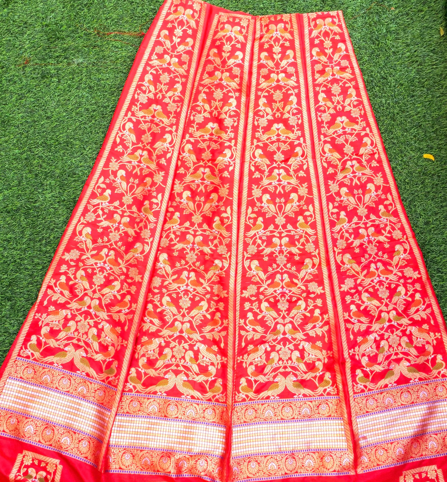 Handloom Banarasi Katan Silk Kalidar Kilikila Lehenga
