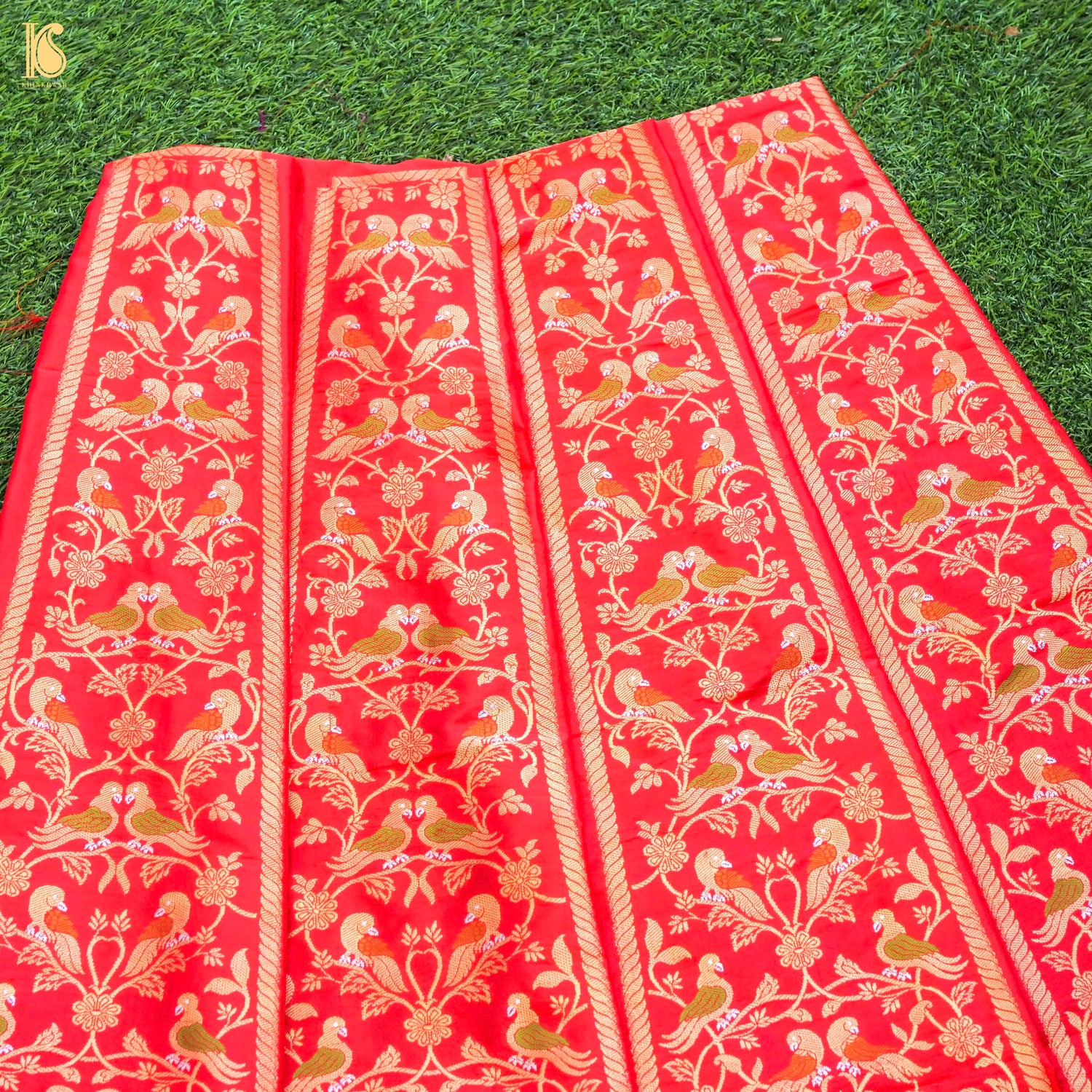 Handloom Banarasi Katan Silk Kalidar Kilikila Lehenga