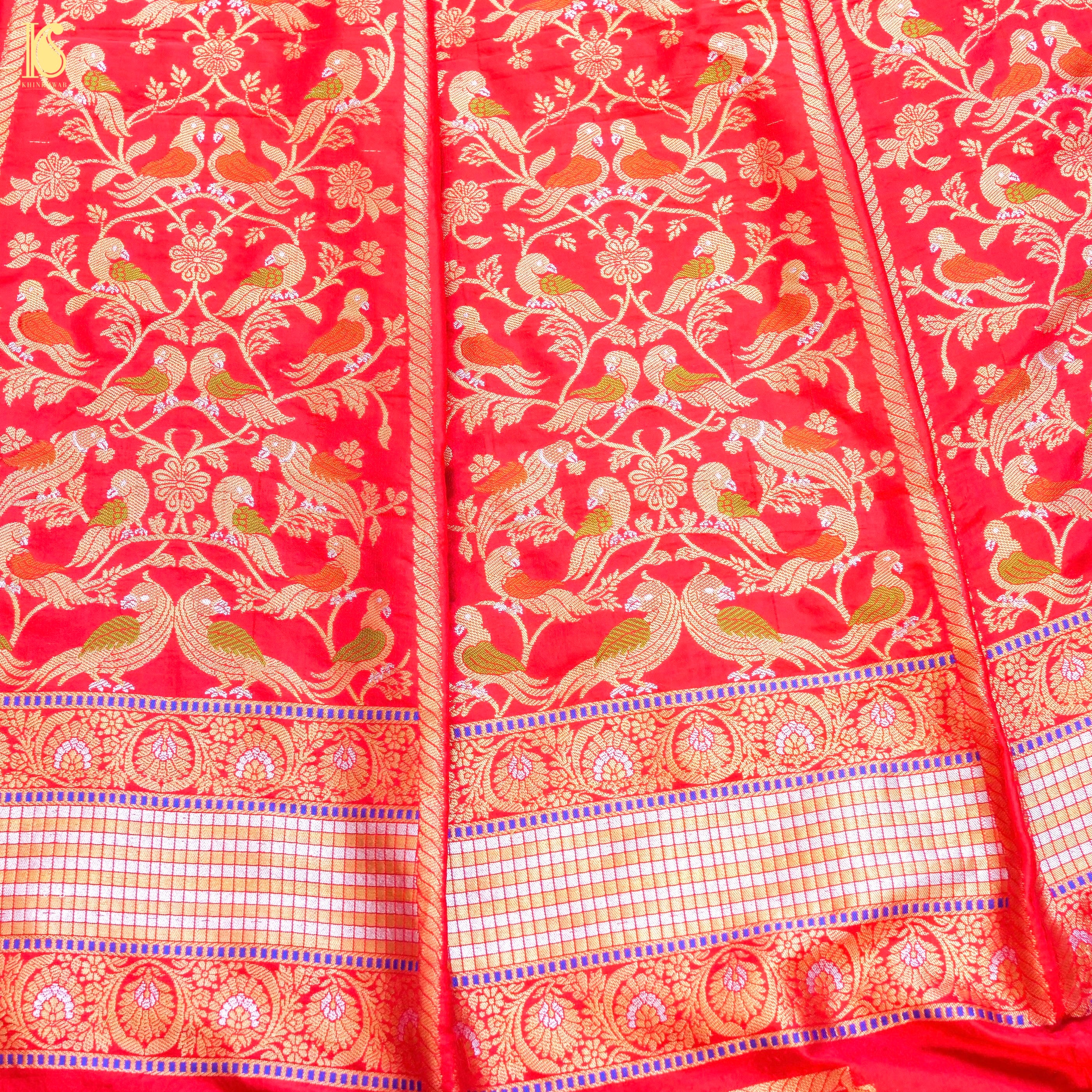 Handloom Banarasi Katan Silk Kalidar Kilikila Lehenga