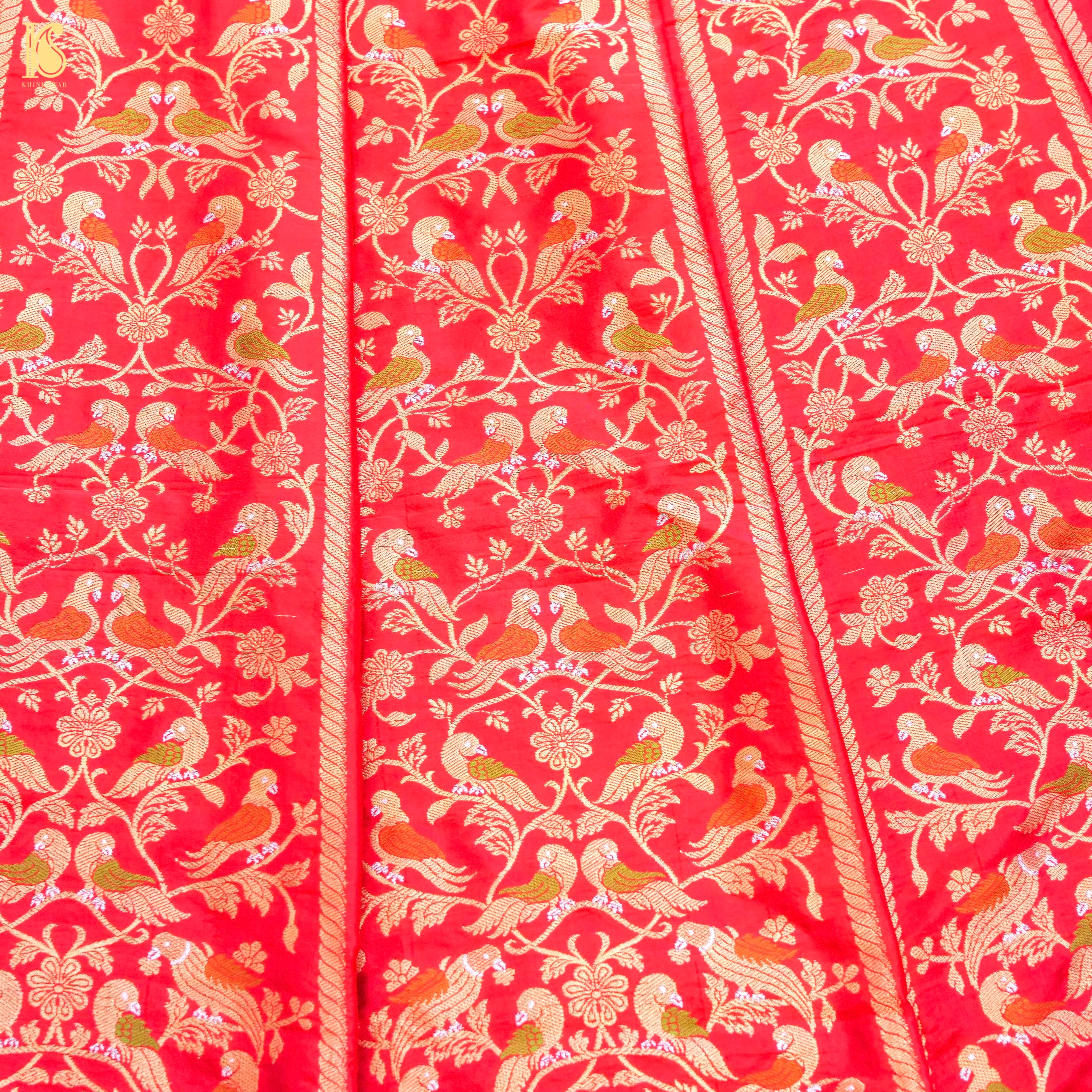 Handloom Banarasi Katan Silk Kalidar Kilikila Lehenga