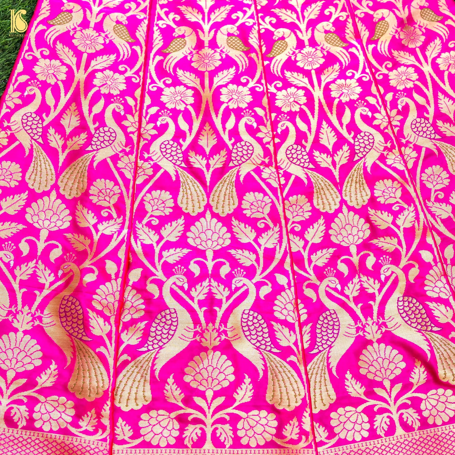 Handloom Banarasi Katan Silk Kalidar Peacock Lehenga