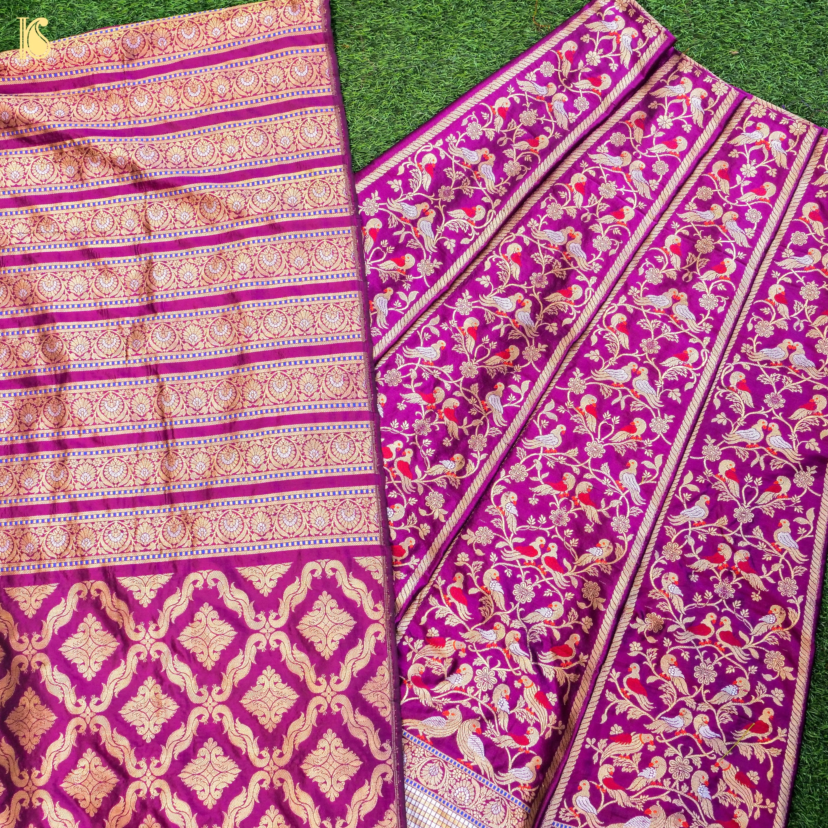 Handloom Banarasi Katan Silk Kalidar Kilikila Lehenga