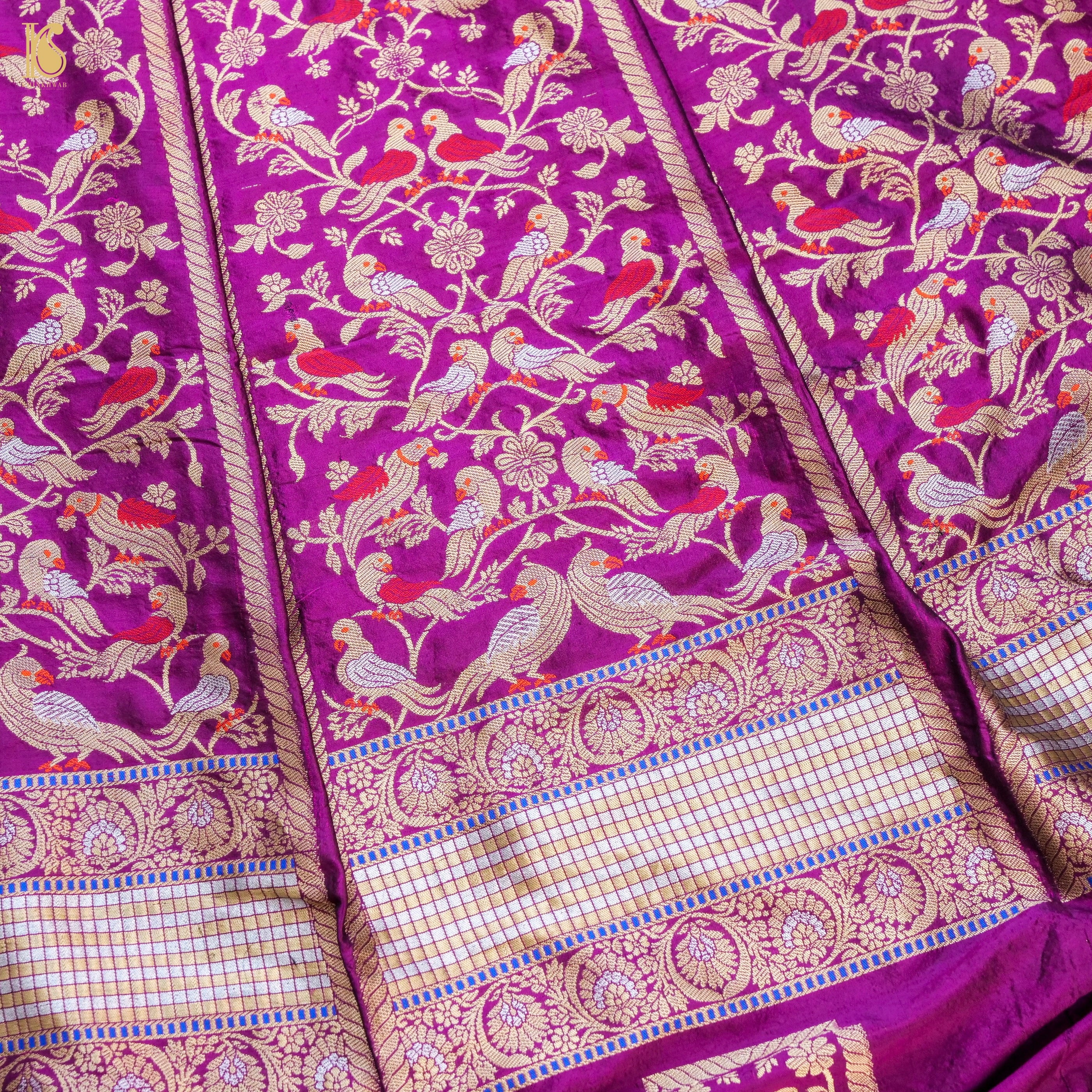 Handloom Banarasi Katan Silk Kalidar Kilikila Lehenga