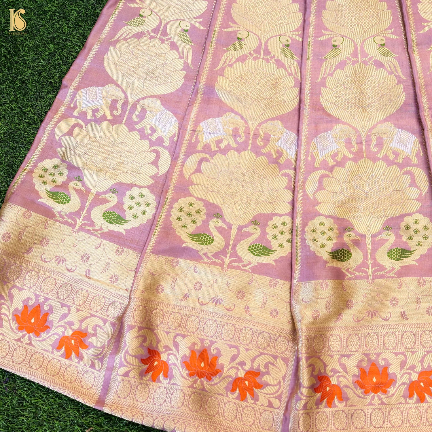 Handloom Banarasi Katan Silk Kalidar Elephant Lehenga