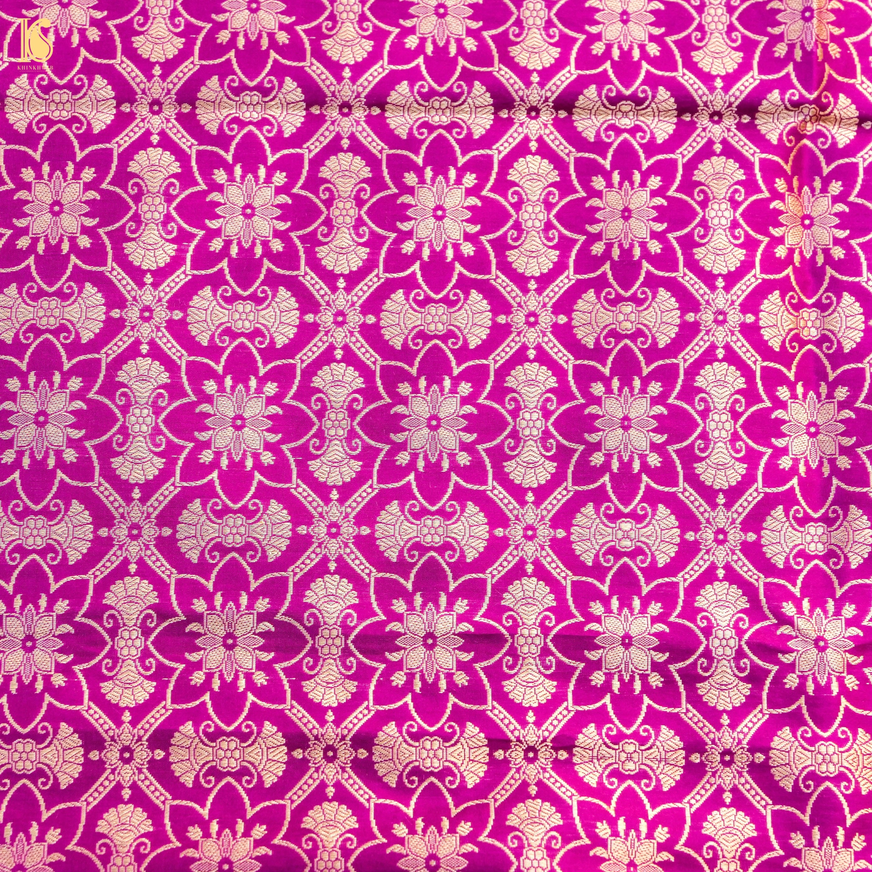 Handloom Banarasi Katan Silk Kalidar Lotus Lehenga