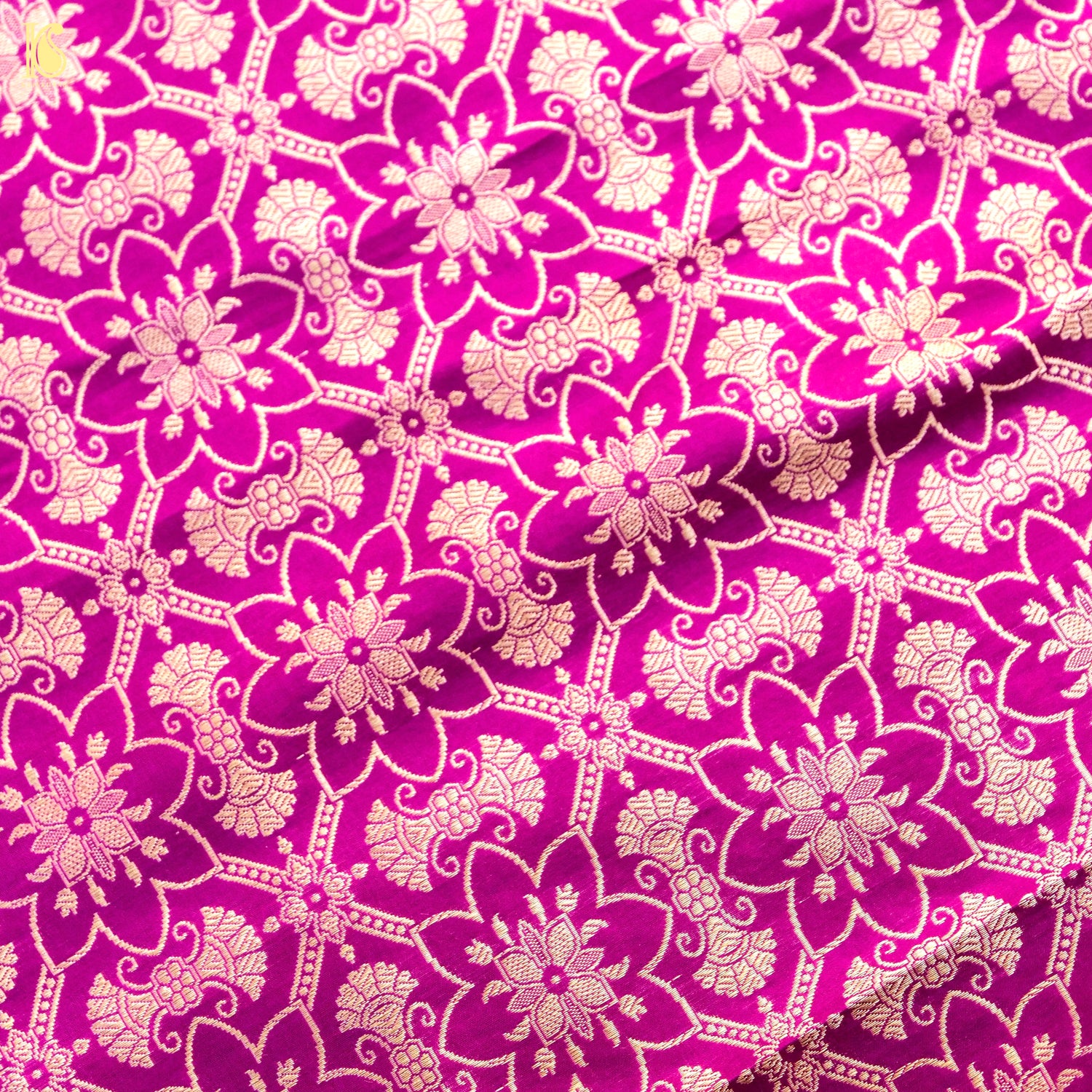 Handloom Banarasi Katan Silk Kalidar Lotus Lehenga