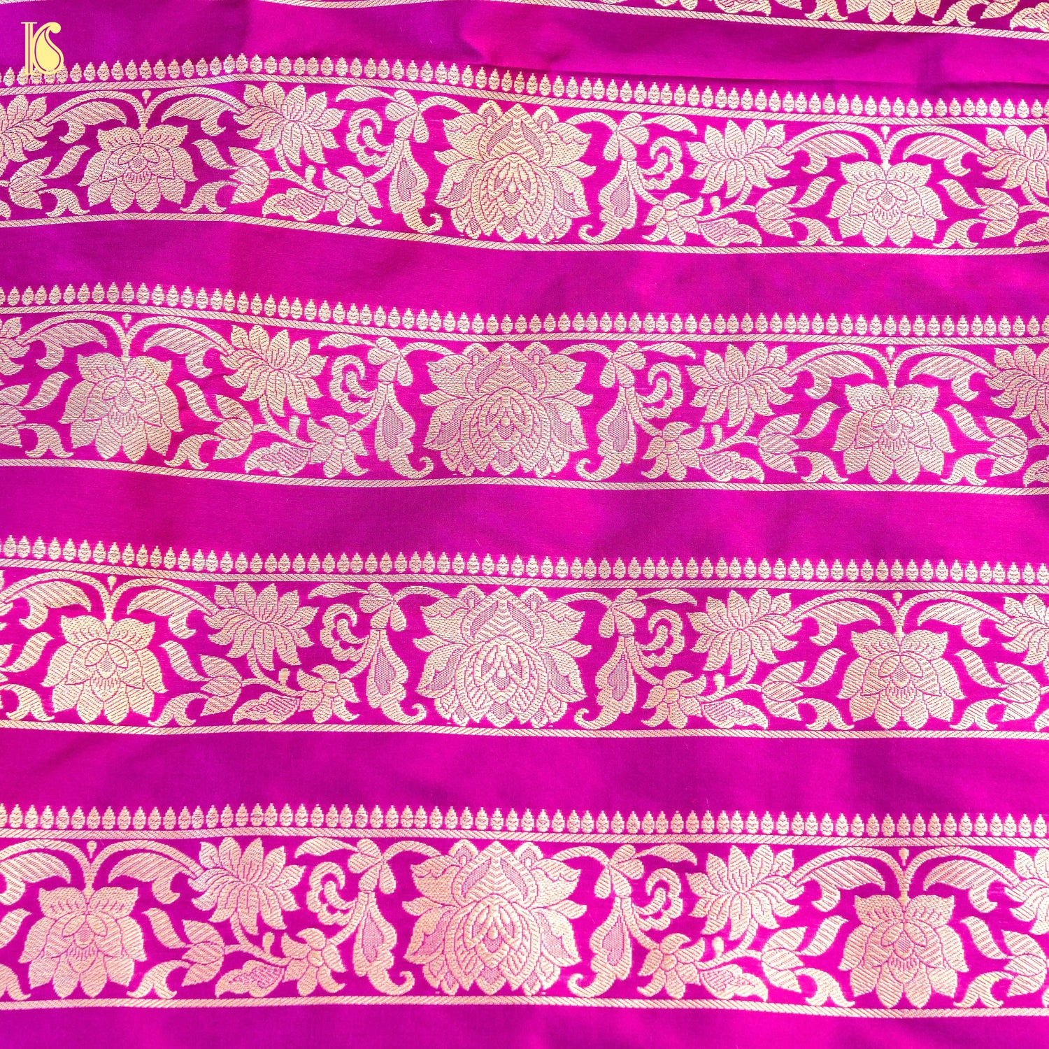 Handloom Banarasi Katan Silk Kalidar Lotus Lehenga