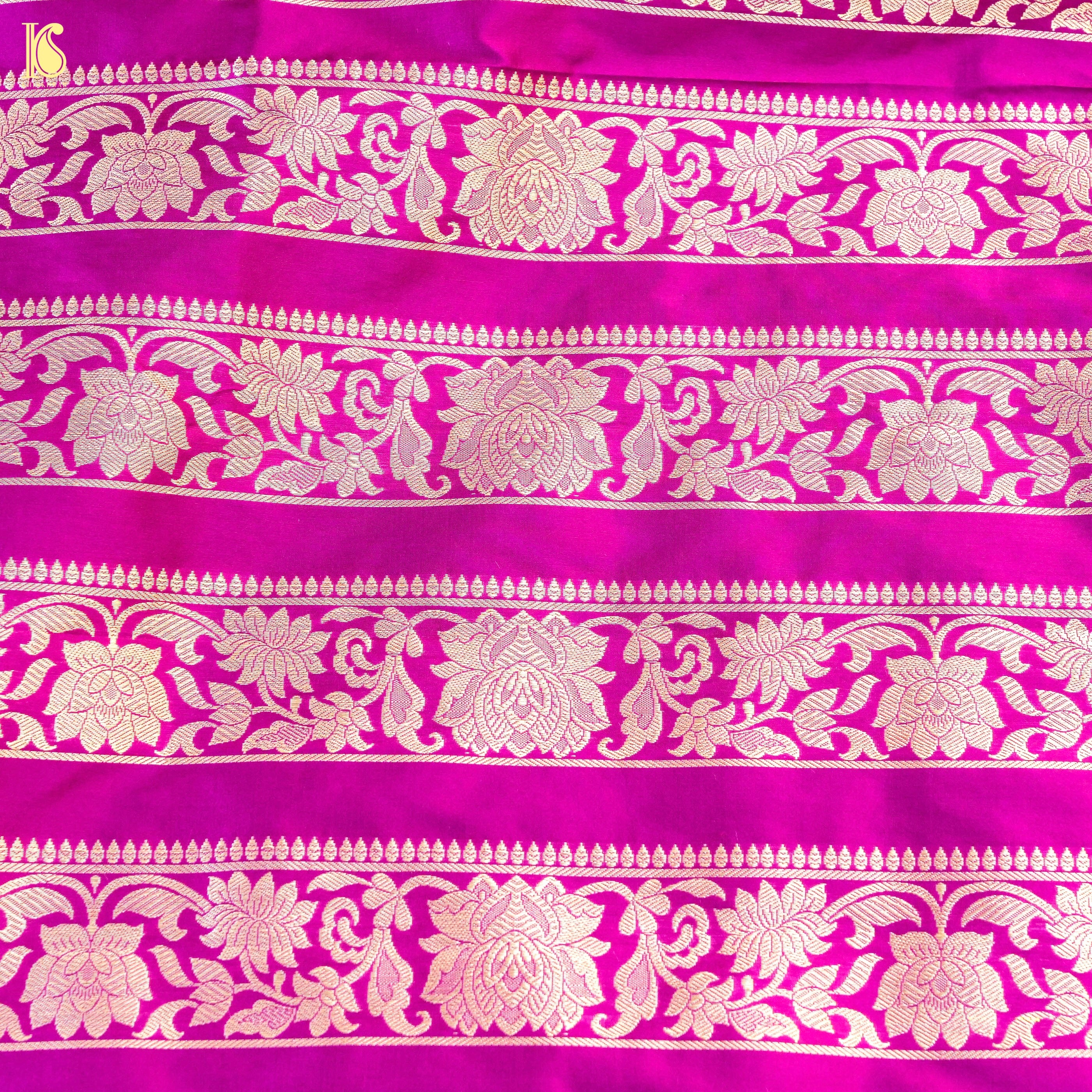 Handloom Banarasi Katan Silk Kalidar Lotus Lehenga