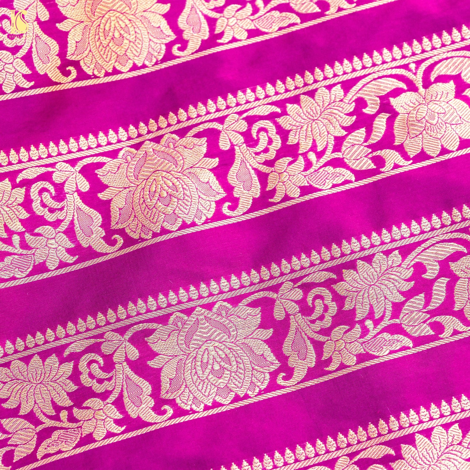 Handloom Banarasi Katan Silk Kalidar Lotus Lehenga