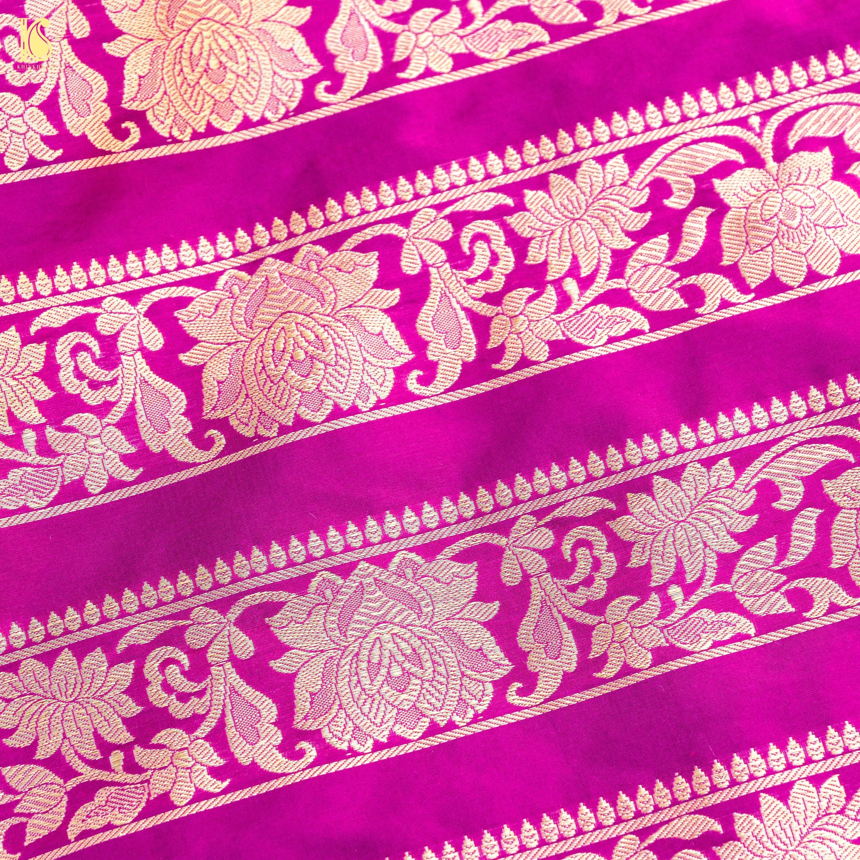 Handloom Banarasi Katan Silk Kalidar Lotus Lehenga