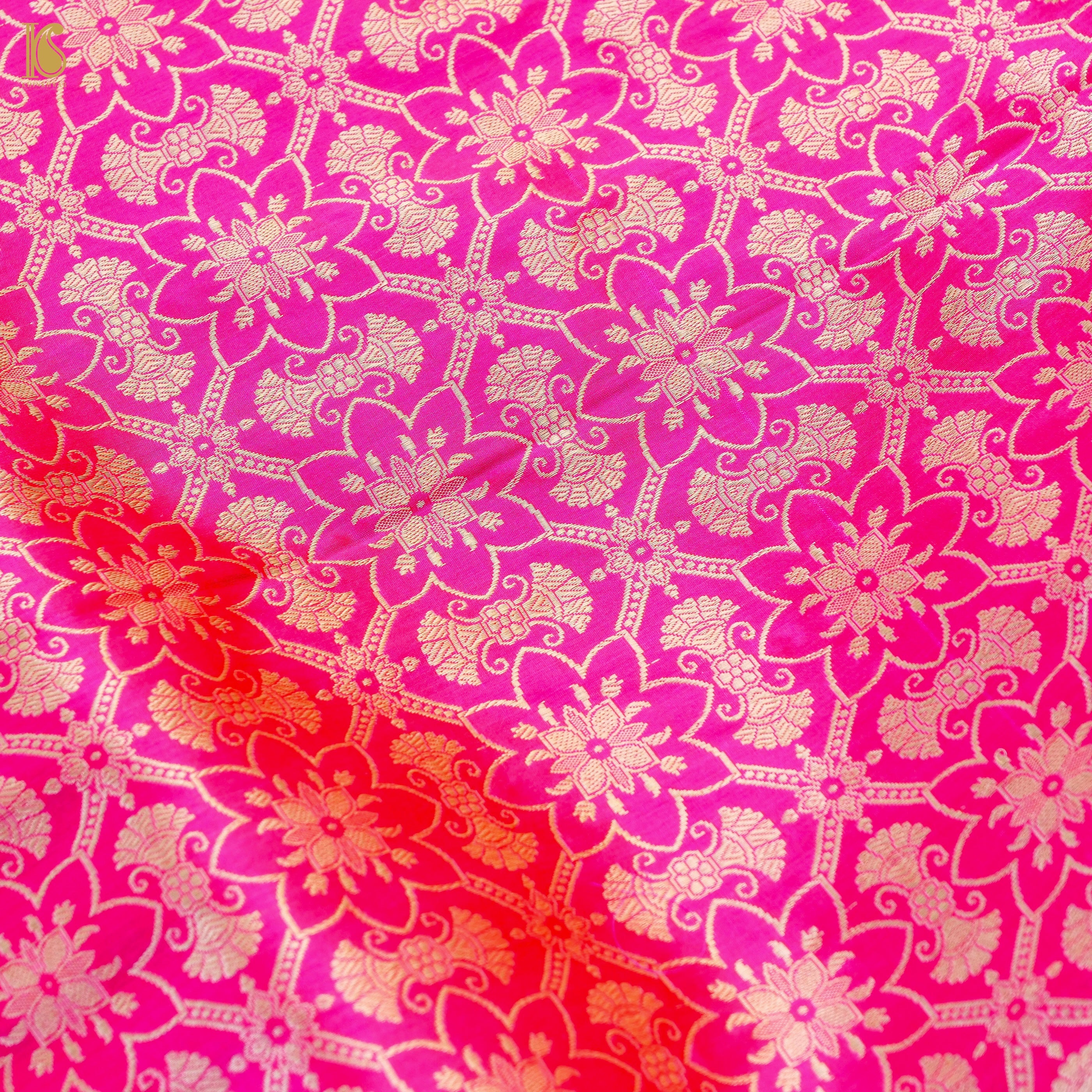 Handloom Banarasi Katan Silk Kalidar Lotus Lehenga
