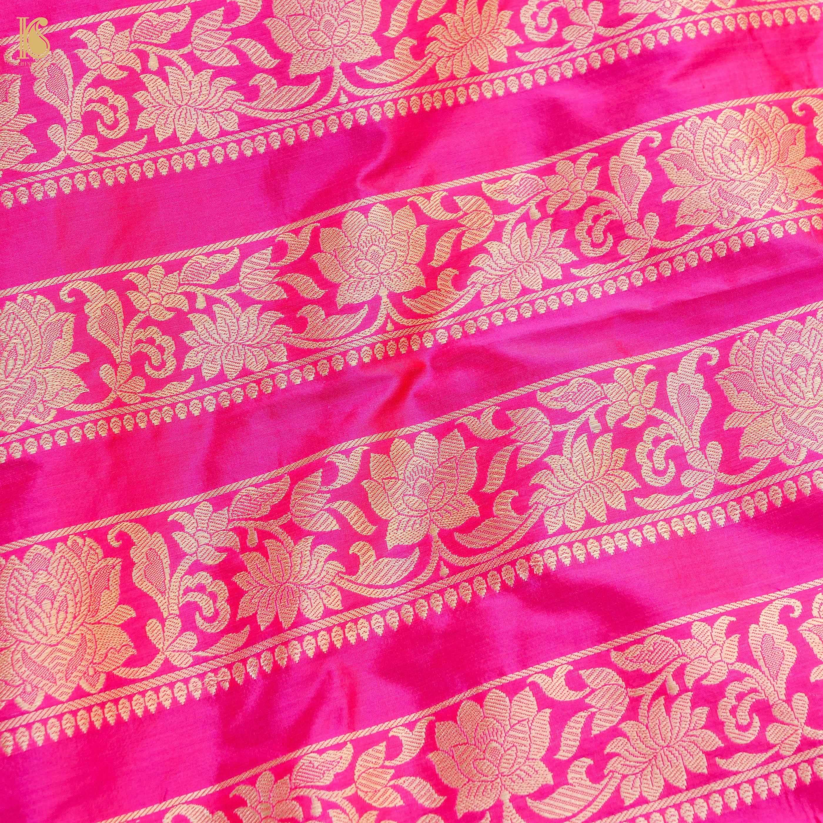 Handloom Banarasi Katan Silk Kalidar Lotus Lehenga