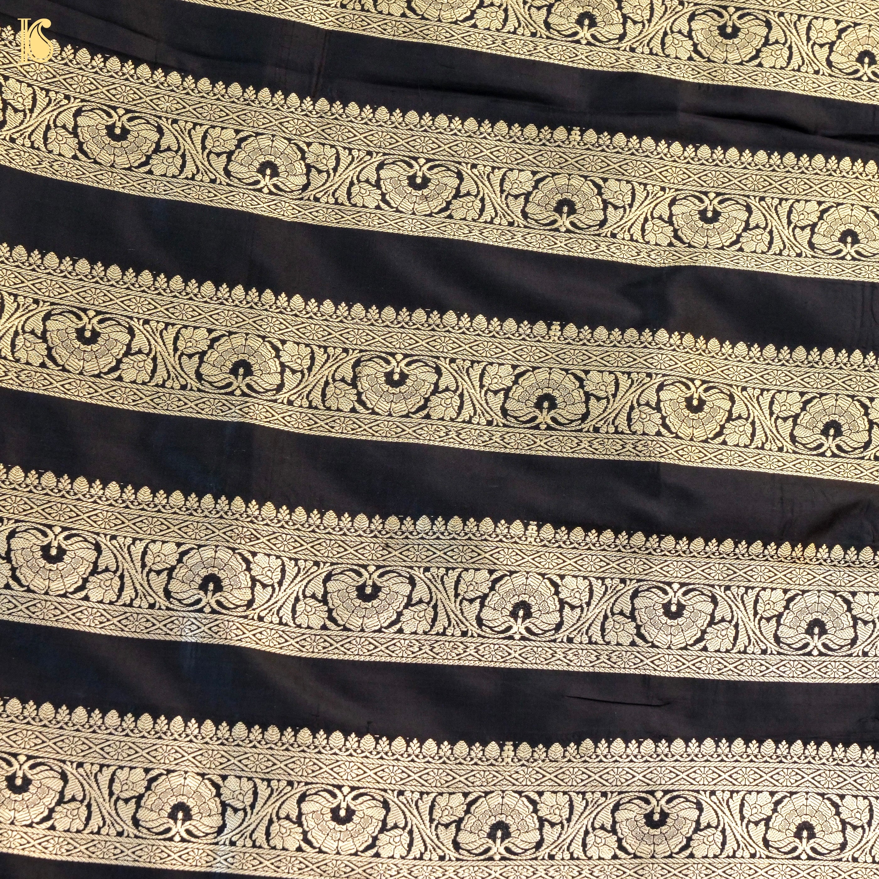 Handloom Banarasi Katan Silk Kalidar Lotus Lehenga