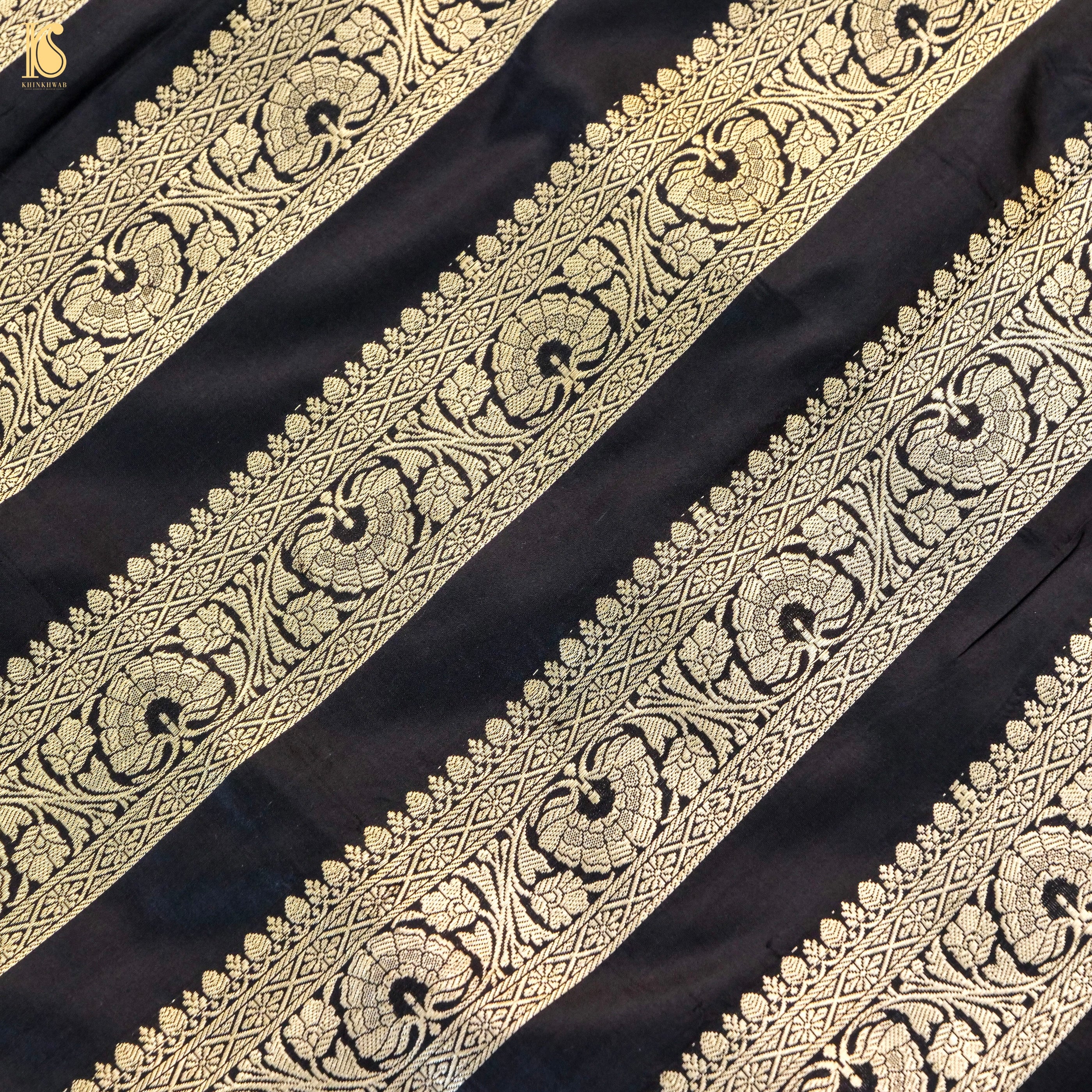 Handloom Banarasi Katan Silk Kalidar Lotus Lehenga