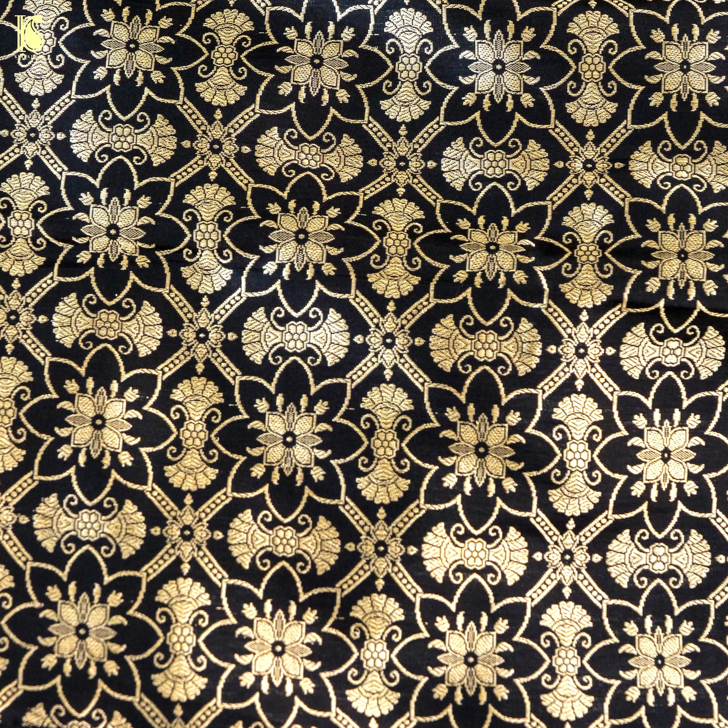 Handloom Banarasi Katan Silk Kalidar Lotus Lehenga