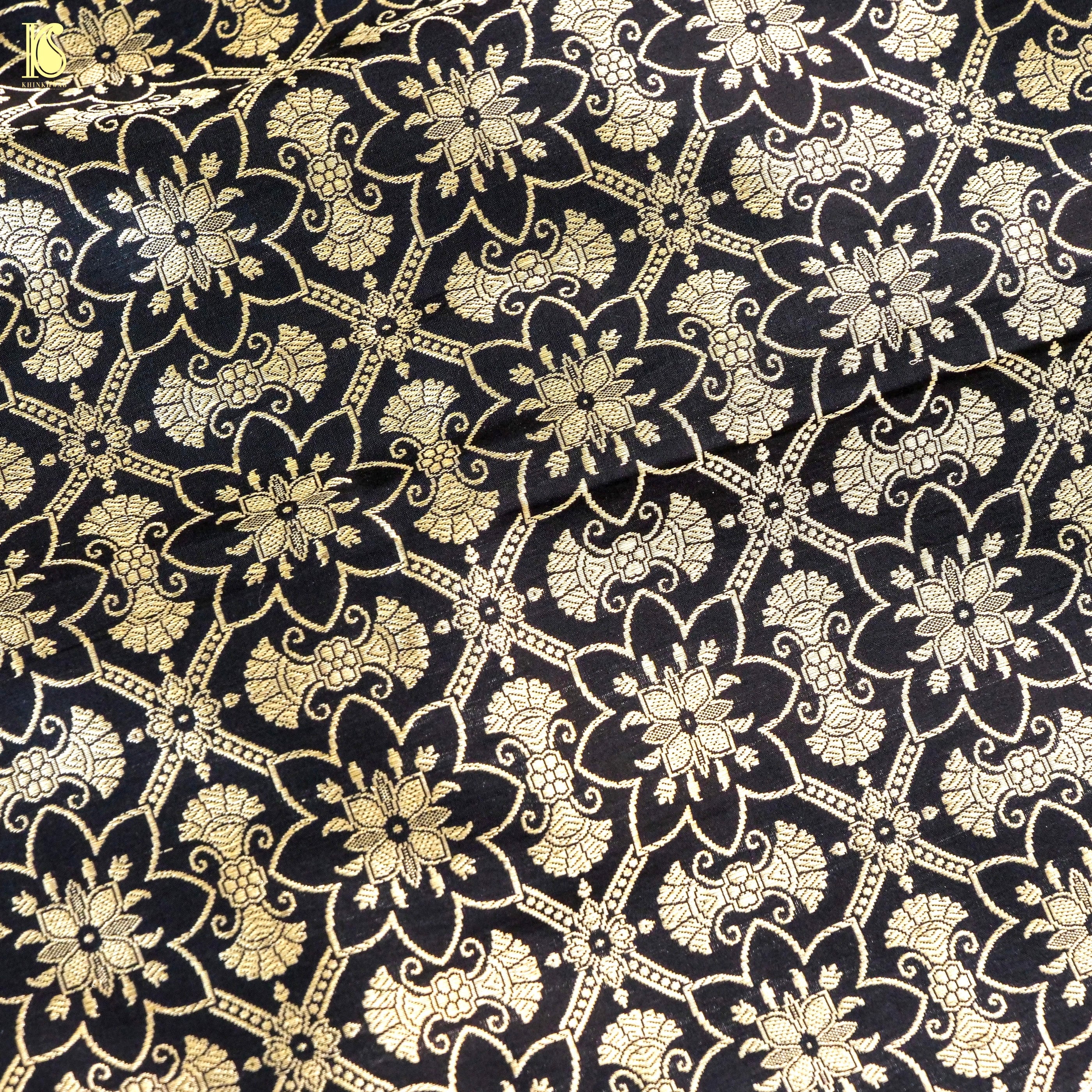 Handloom Banarasi Katan Silk Kalidar Lotus Lehenga