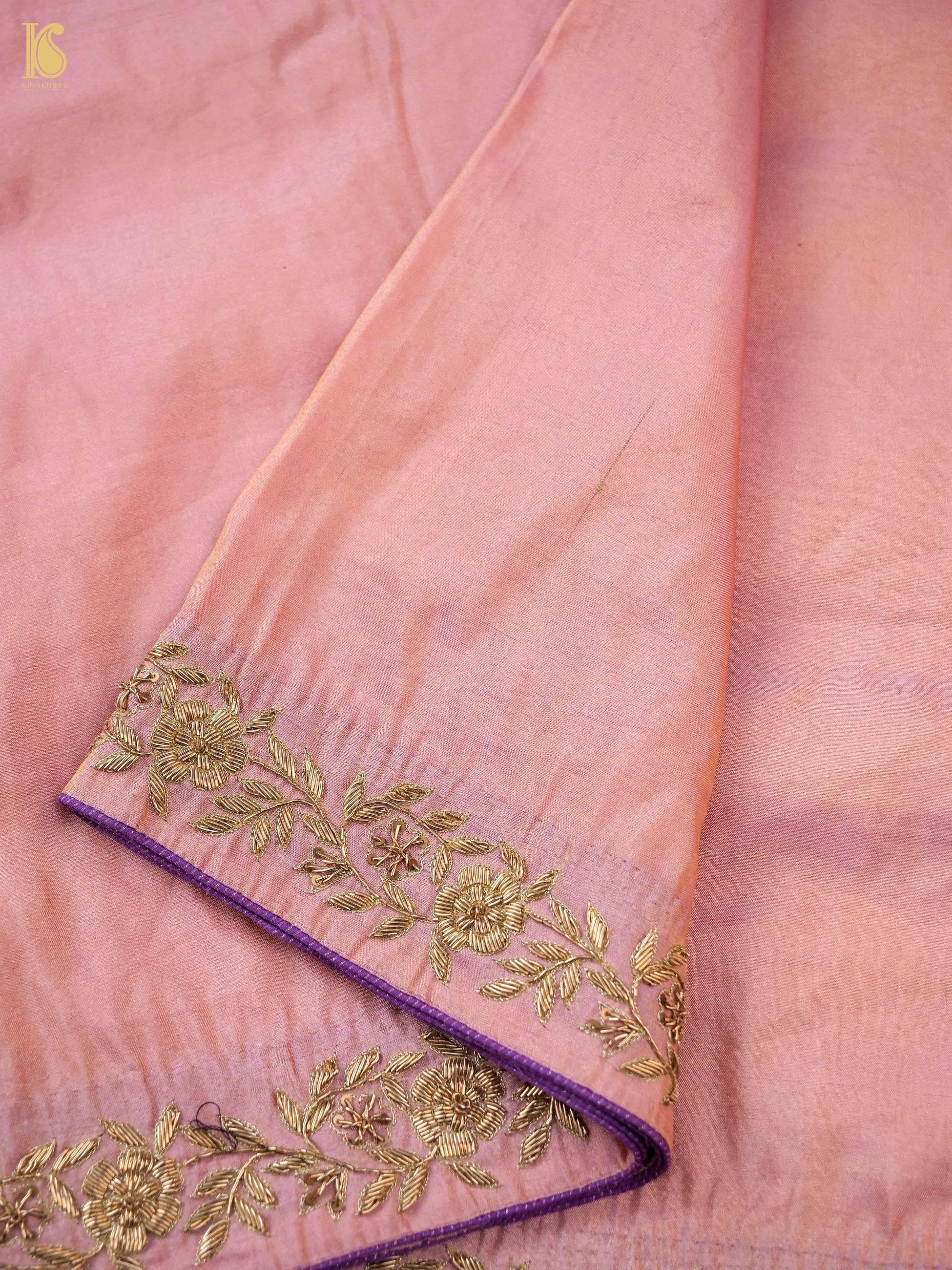 Handwoven Pure Tissue Silk Zardozi Embroidery Saree