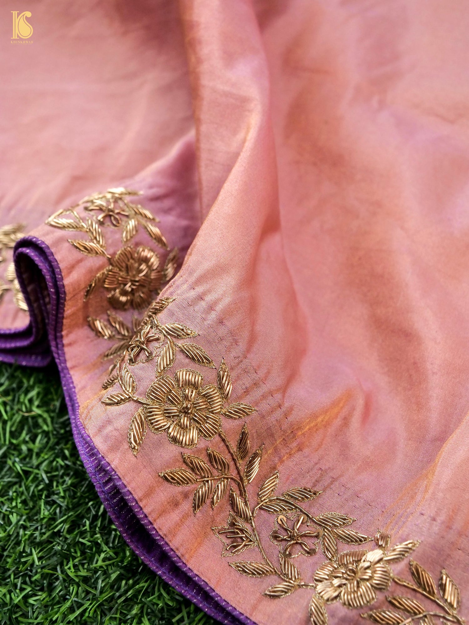 Handwoven Pure Tissue Silk Zardozi Embroidery Saree