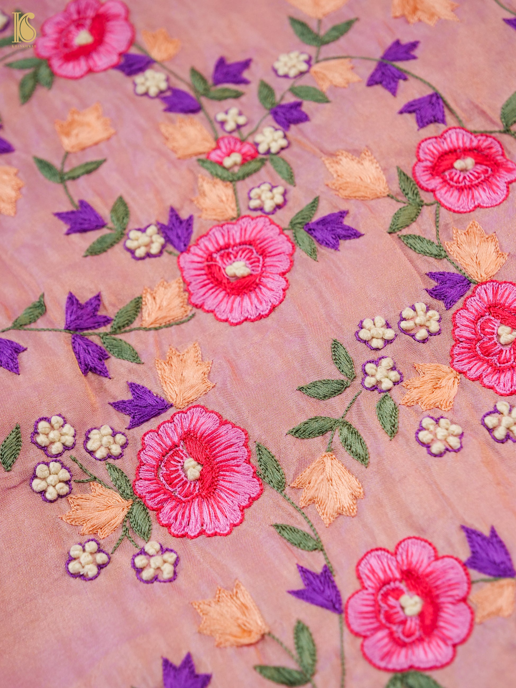 Handwoven Pure Tissue Silk Zardozi Embroidery Saree