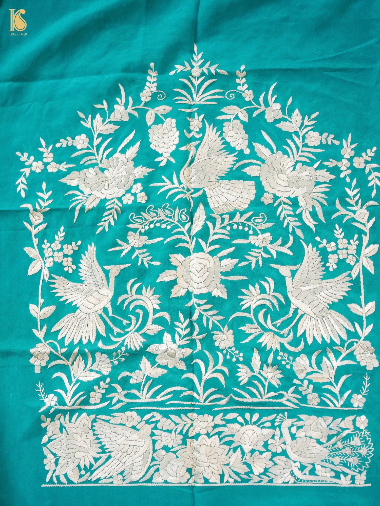 Parsi Gara Pure Crepe Kurta and Bottoms Fabric