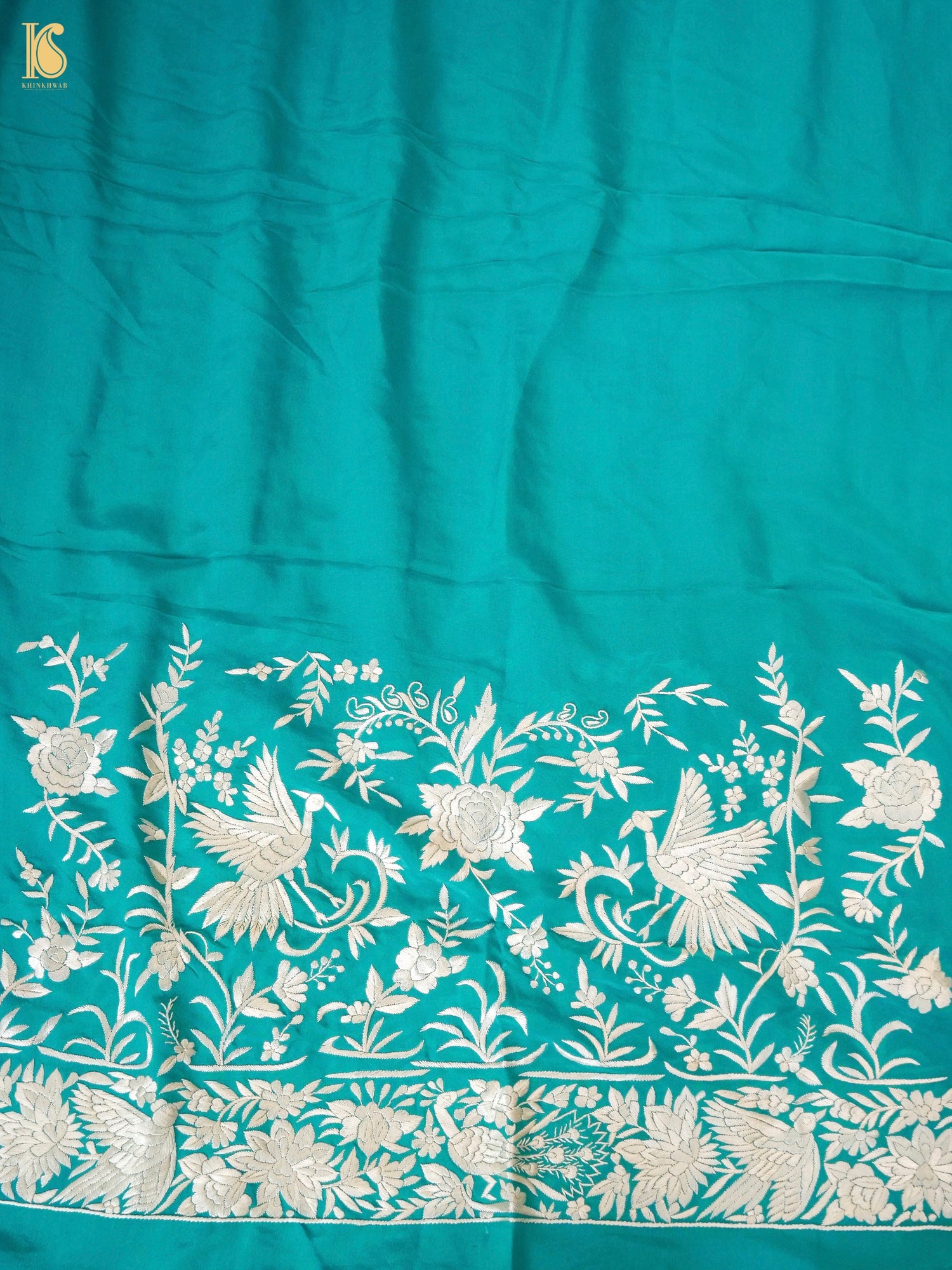Parsi Gara Pure Crepe Kurta and Bottoms Fabric