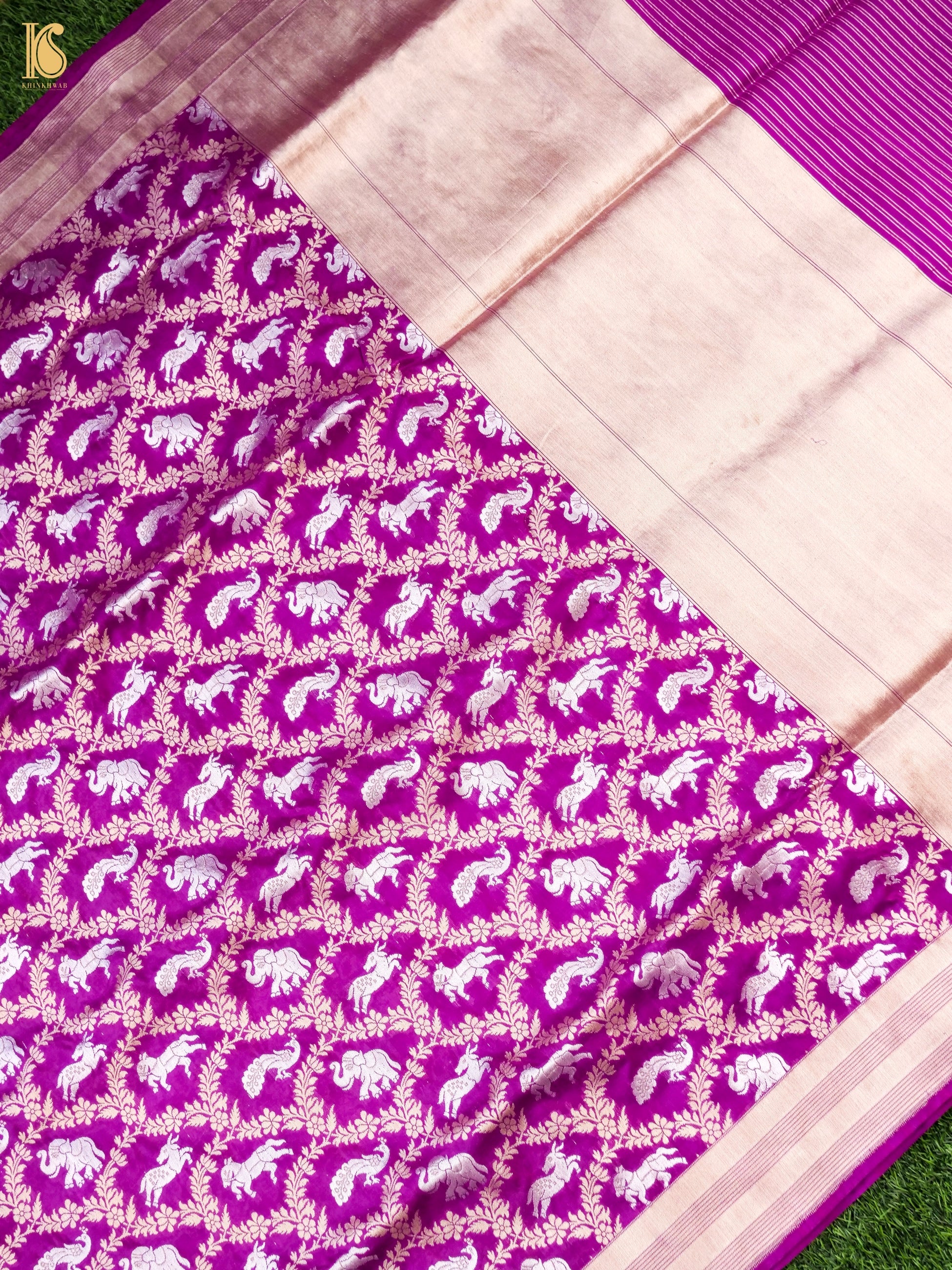 Handwoven Katan Silk Banarasi Shikargah Saree