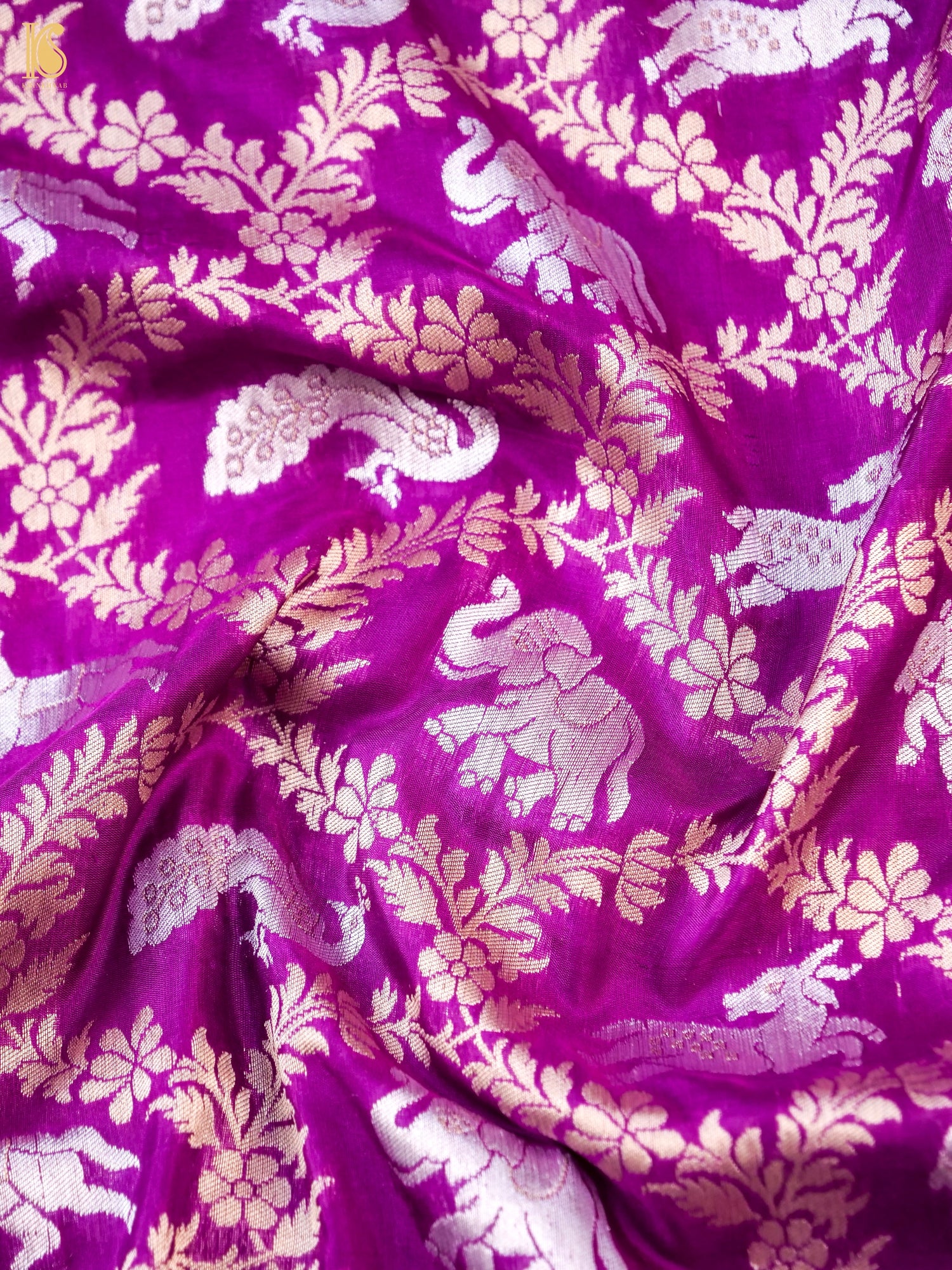 Handwoven Katan Silk Banarasi Shikargah Saree