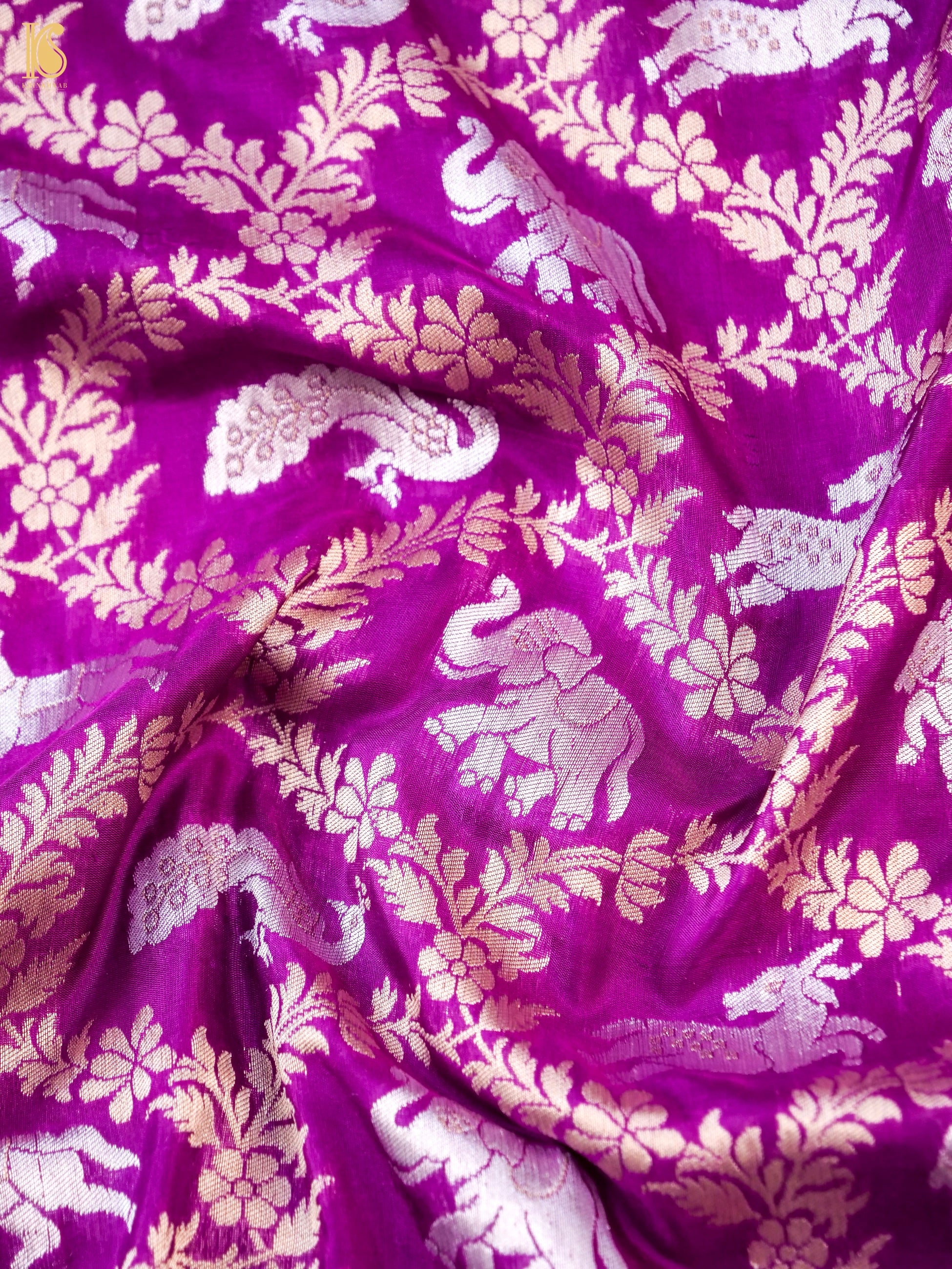 Handwoven Katan Silk Banarasi Shikargah Saree
