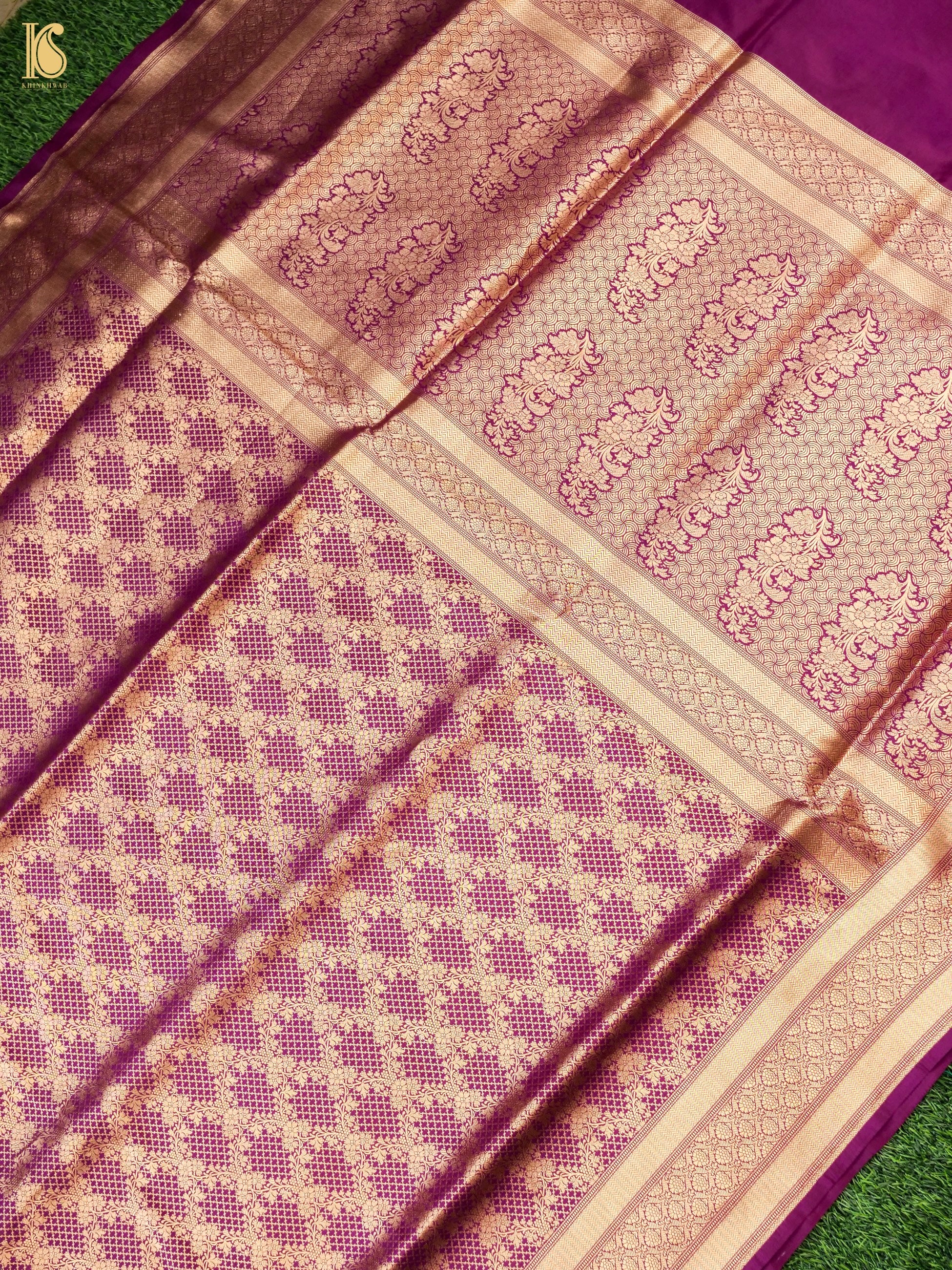 Handloom Banarasi Katan Silk Zari Tanchoi Saree