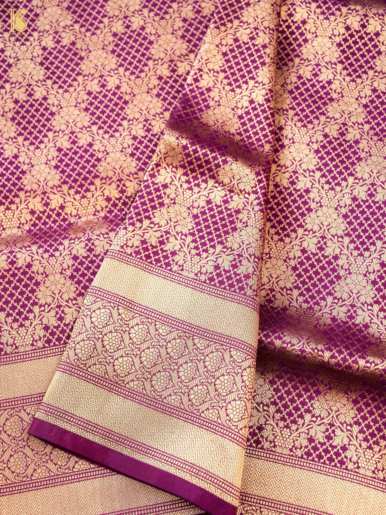 Handloom Banarasi Katan Silk Zari Tanchoi Saree