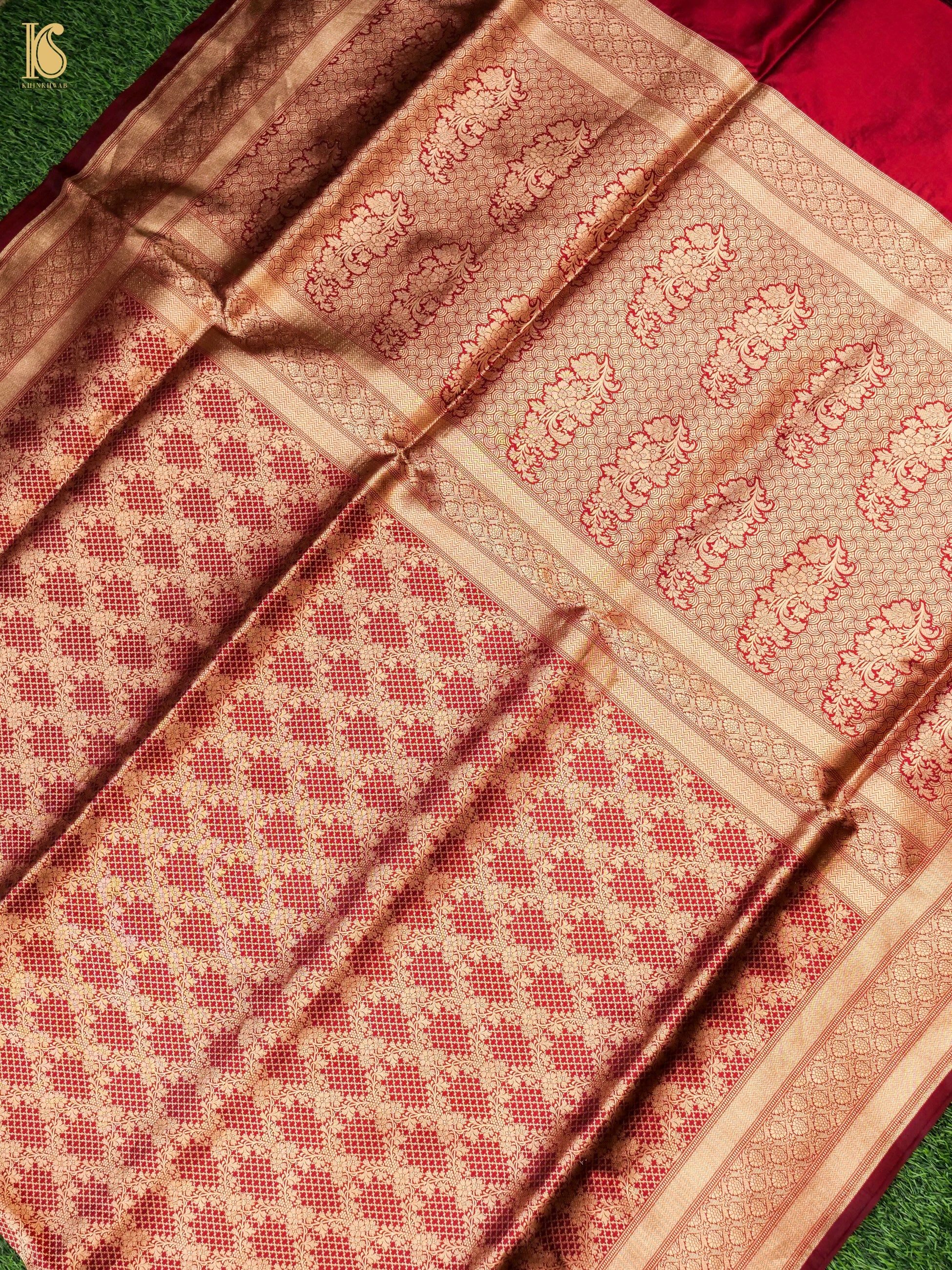 Handloom Banarasi Katan Silk Zari Tanchoi Saree