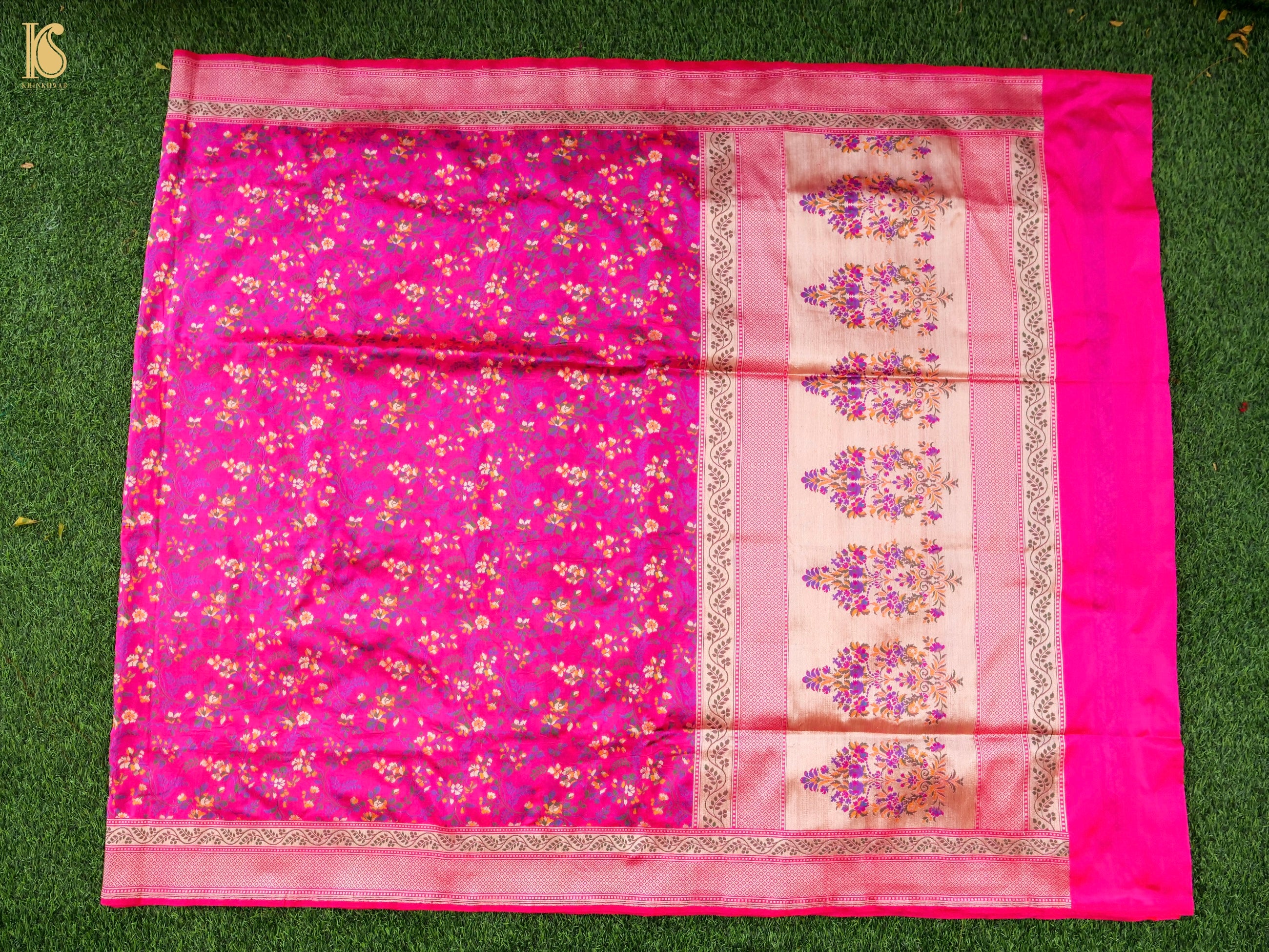 Handwoven Banarasi Pure Katan Silk Jaal Saree