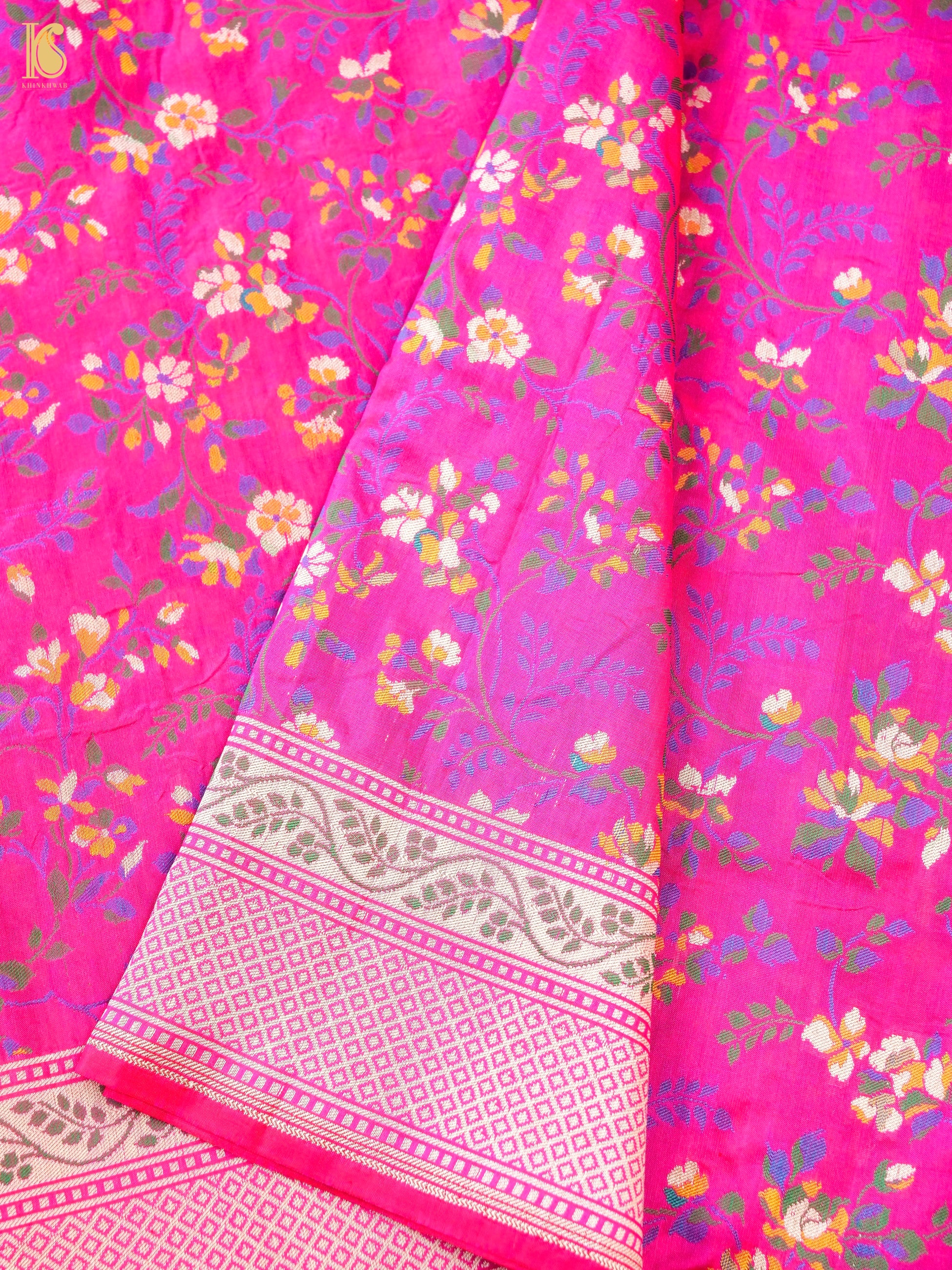 Handwoven Banarasi Pure Katan Silk Jaal Saree