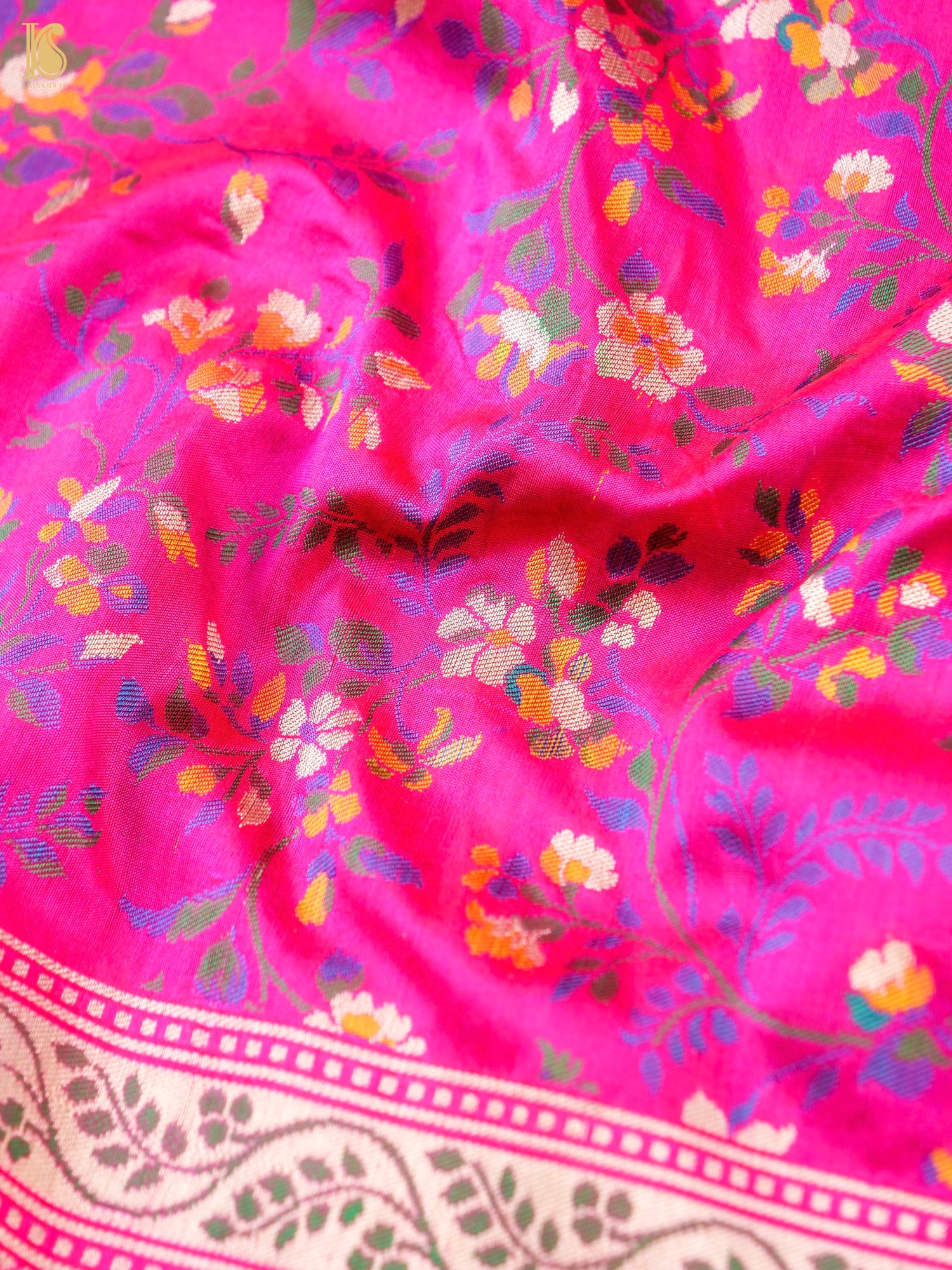 Handwoven Banarasi Pure Katan Silk Jaal Saree