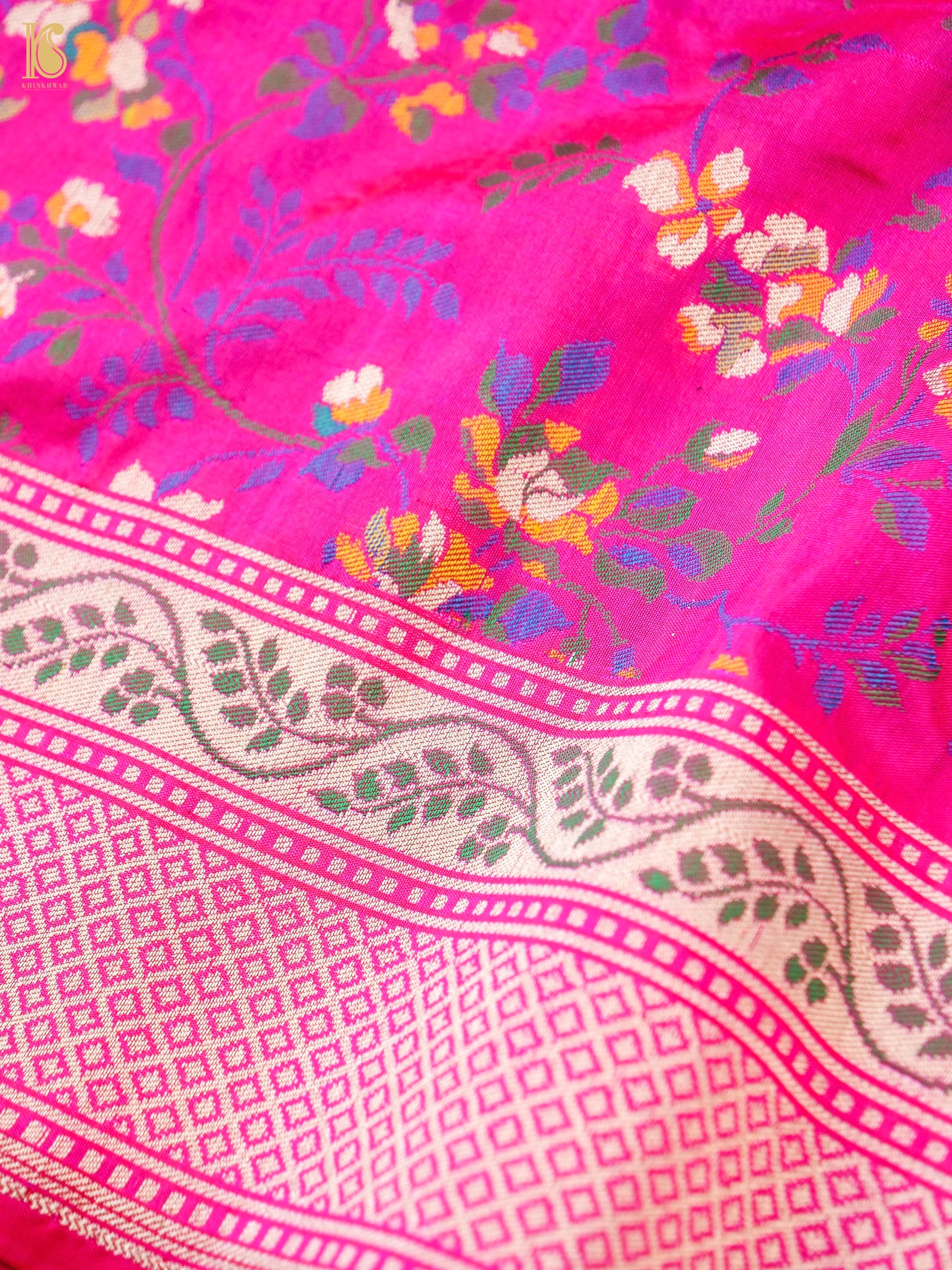 Handwoven Banarasi Pure Katan Silk Jaal Saree