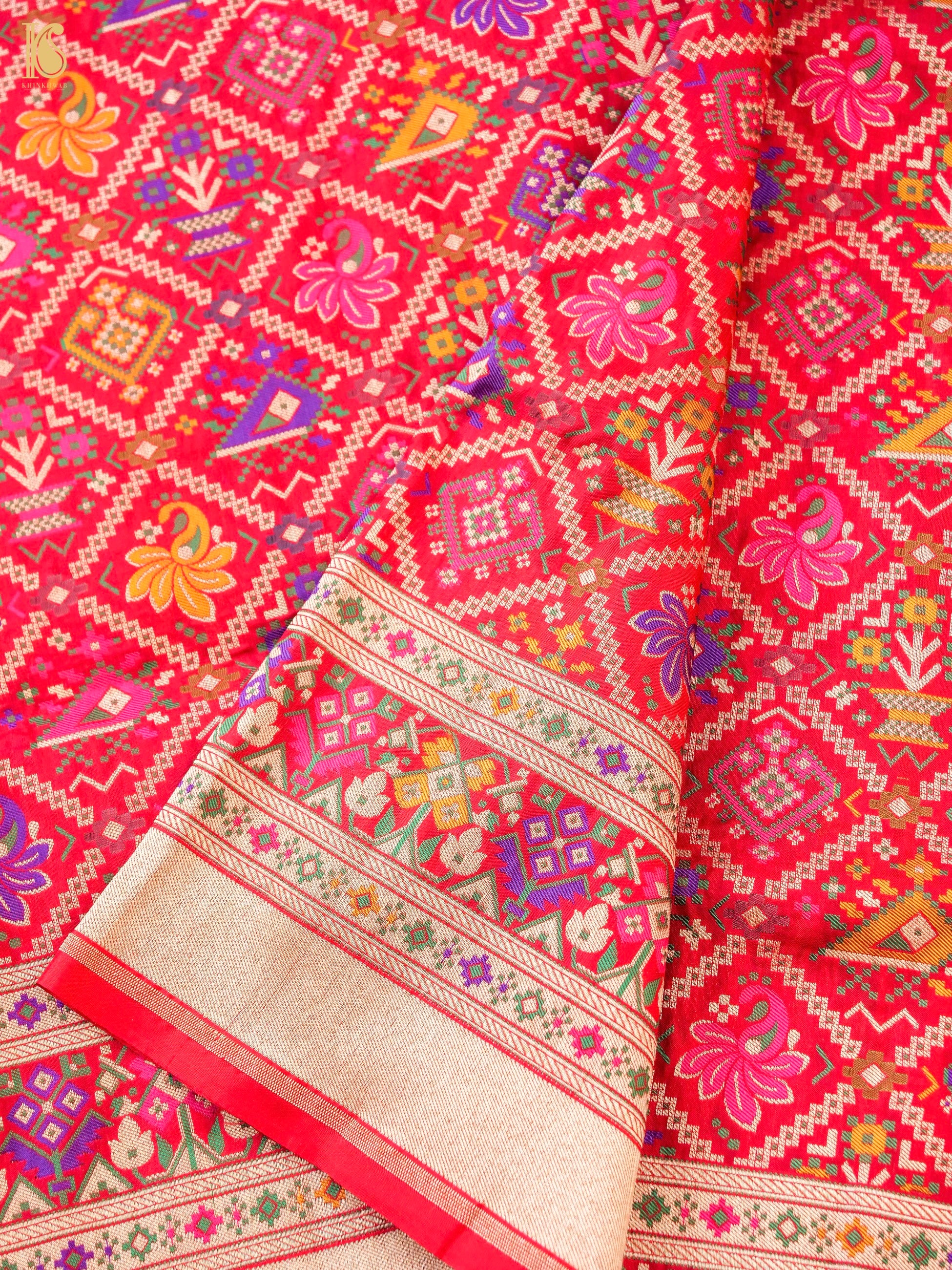 Handloom Katan Silk Banarasi Patola Dupatta