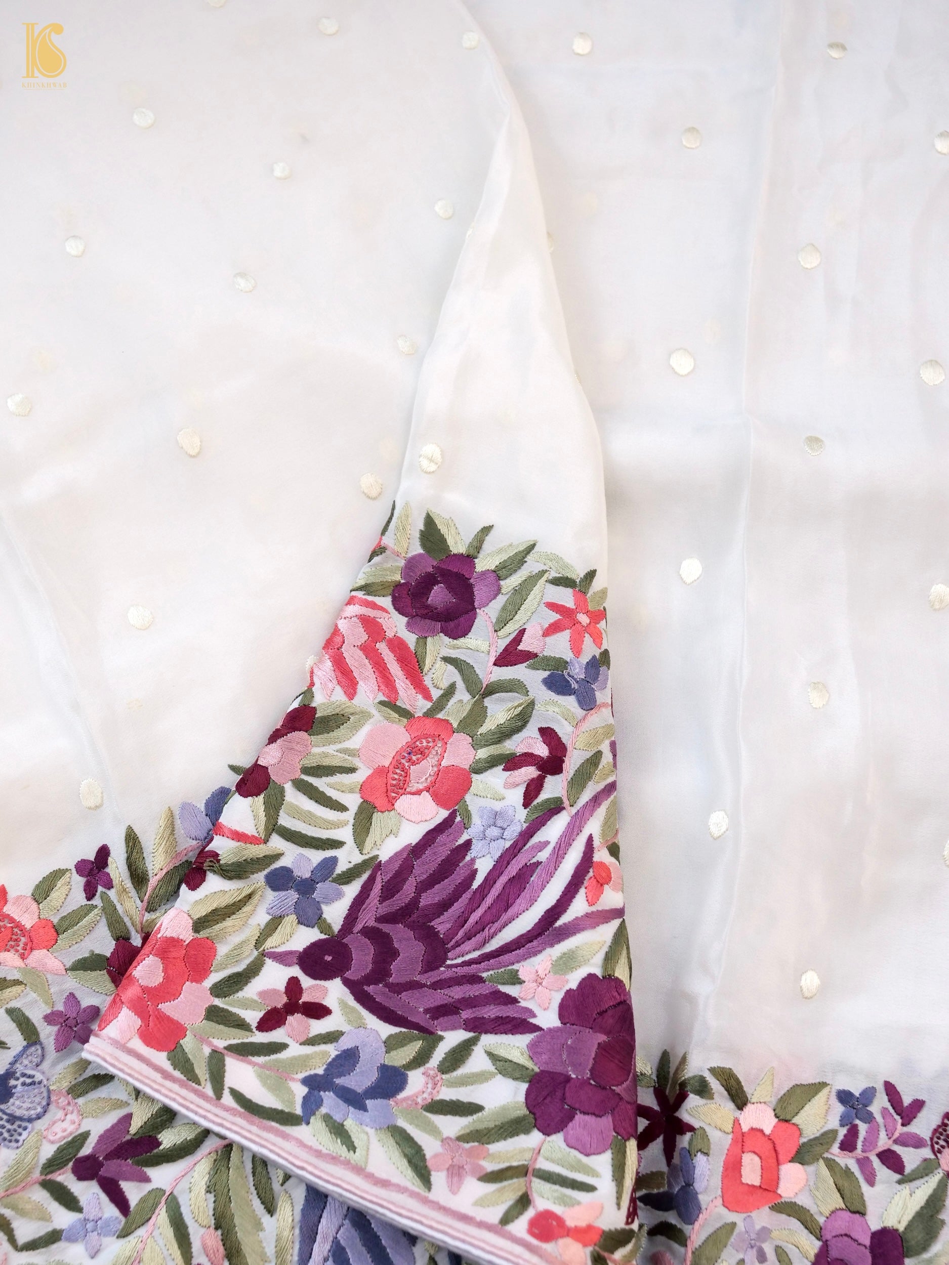 Parsi Gara Pure Crepe Saree